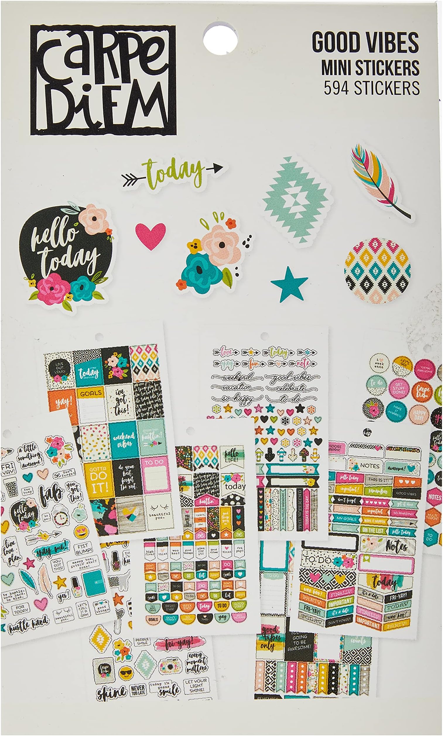 Simple Stories 7956 Carpe Diem Good Vibes Mini Stickers, Multi-Colour