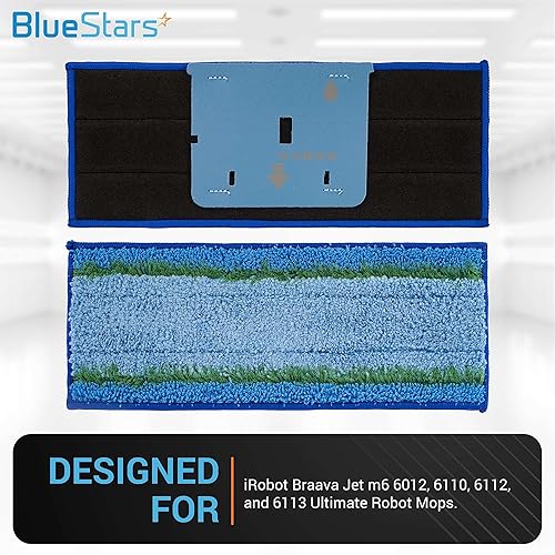 Miniatura 3 de BlueStars Paquete de 8 almohadillas mejoradas lavables y reutilizables para trapeador húmedo, compatibles con Braava Jet M Series Braava Jet m6
