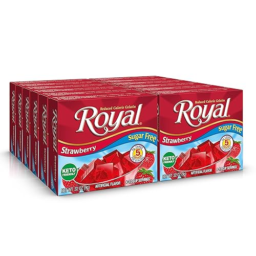 Royal - Gelatina sin azúcar sabor cereza 032 onzas paquete de 12 Royal - Gelatina sin azúcar sabor cereza 032 onzas paquete de 12