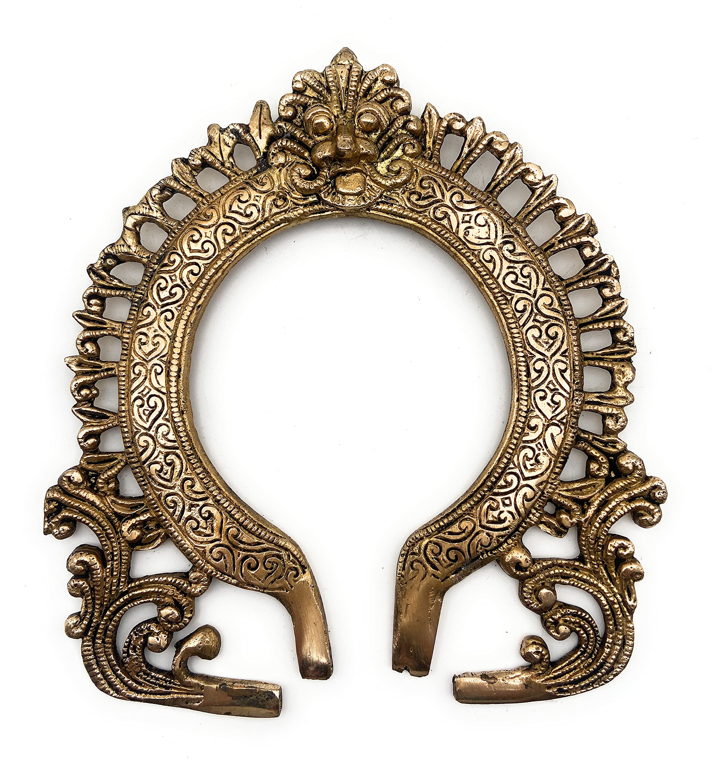 BhunesBrass Traditional Styled Prabhavali Frame Arch Wall Hanging Prabhawal,Gold, 9 Inch, 1 Piece