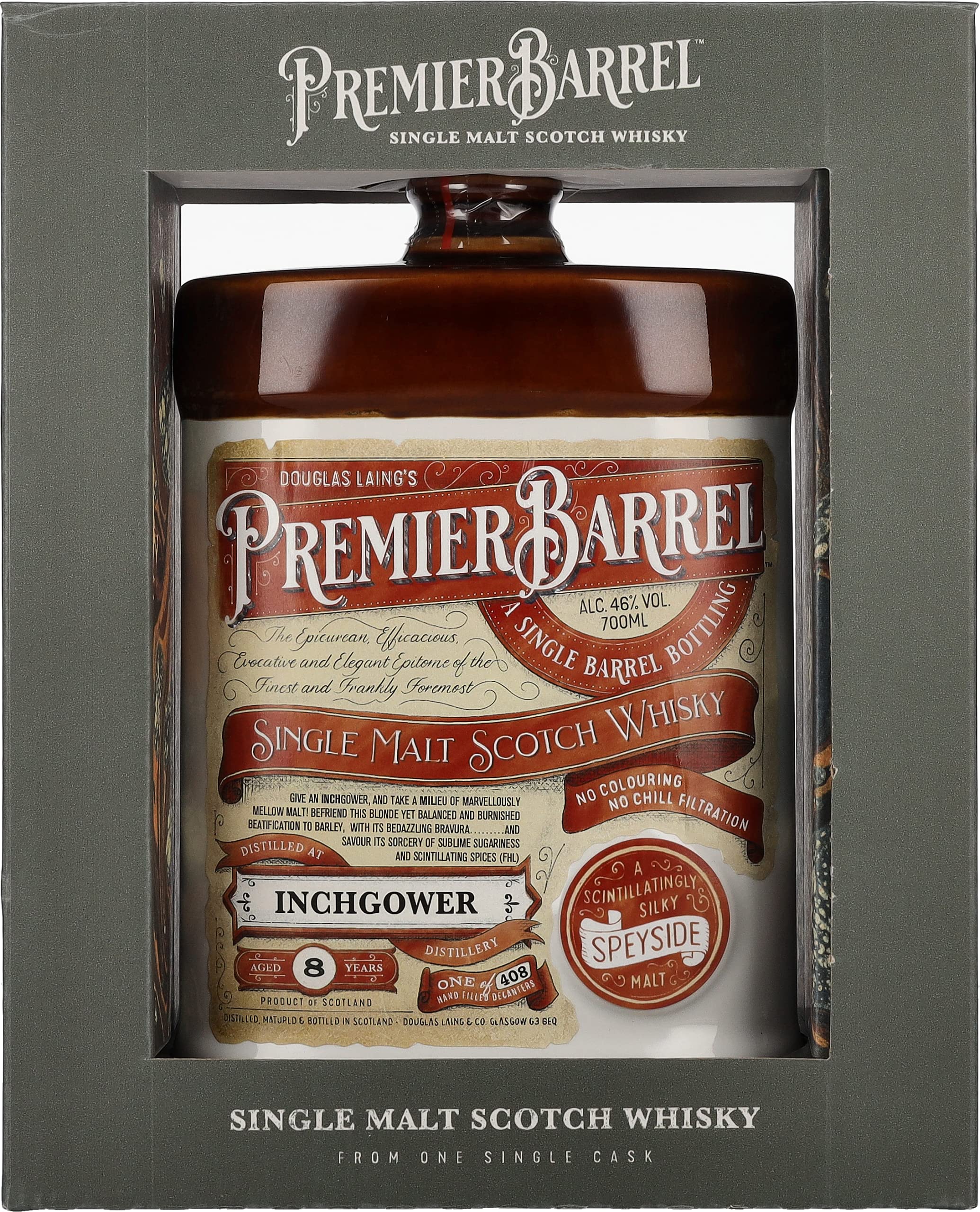 Douglas Laing PREMIER BARREL Inchgower 8 Years Old Single Malt 46% Vol. 0,7l in Giftbox