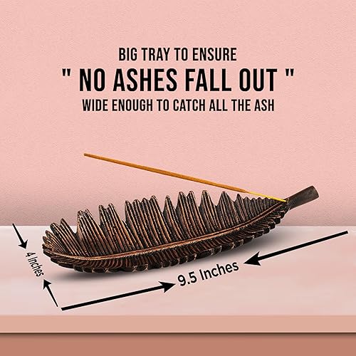 Miniatura 3 de Raajsee Juego de soportes de incienso con varillas de incienso Nag Champa de 15 gm, quemador de incienso de hojas, quemador de incienso de latón,