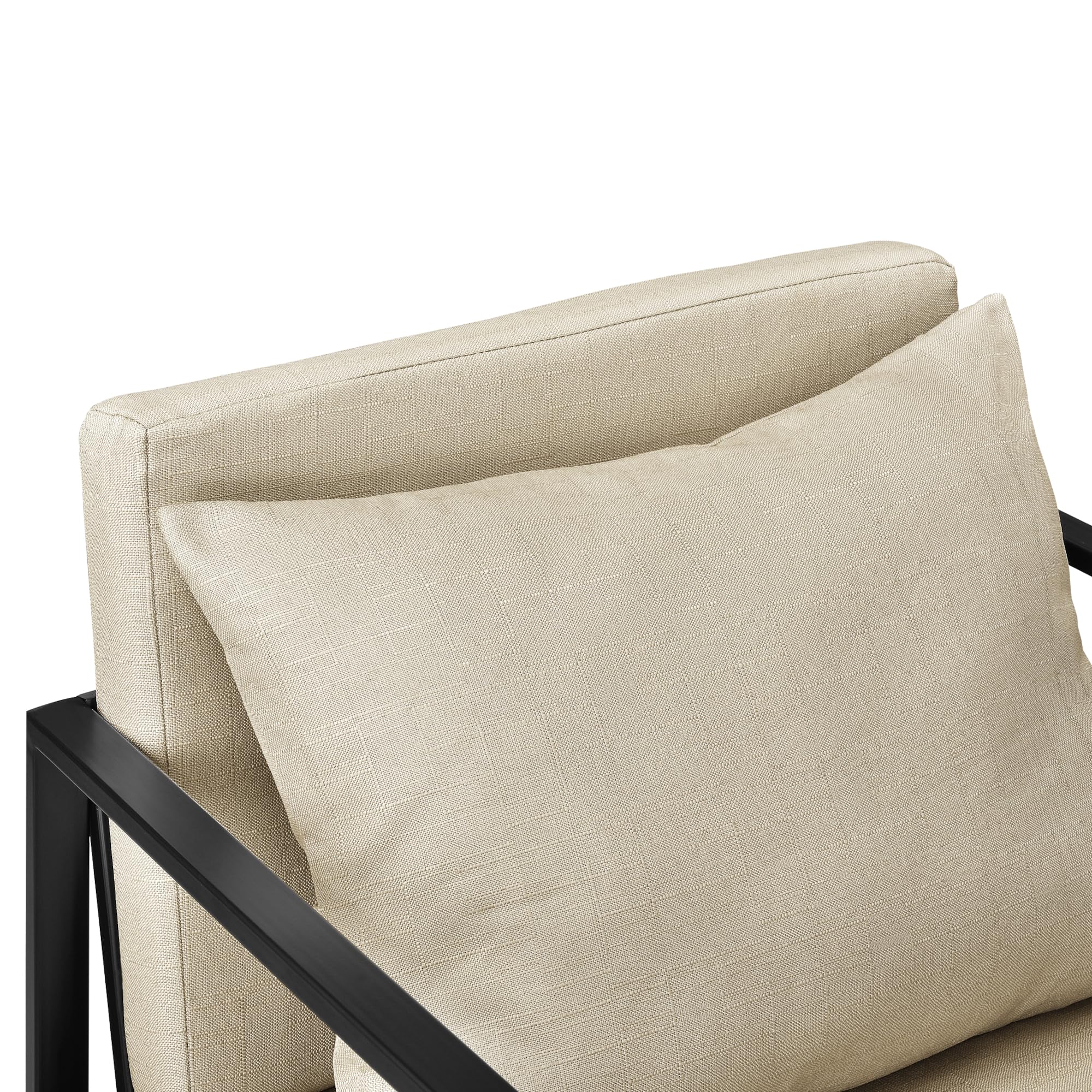 [en.casa] Set de 2X Sillones de Comedor Textil y Hierro - 70 x 60 x 60 cm - Color Arena