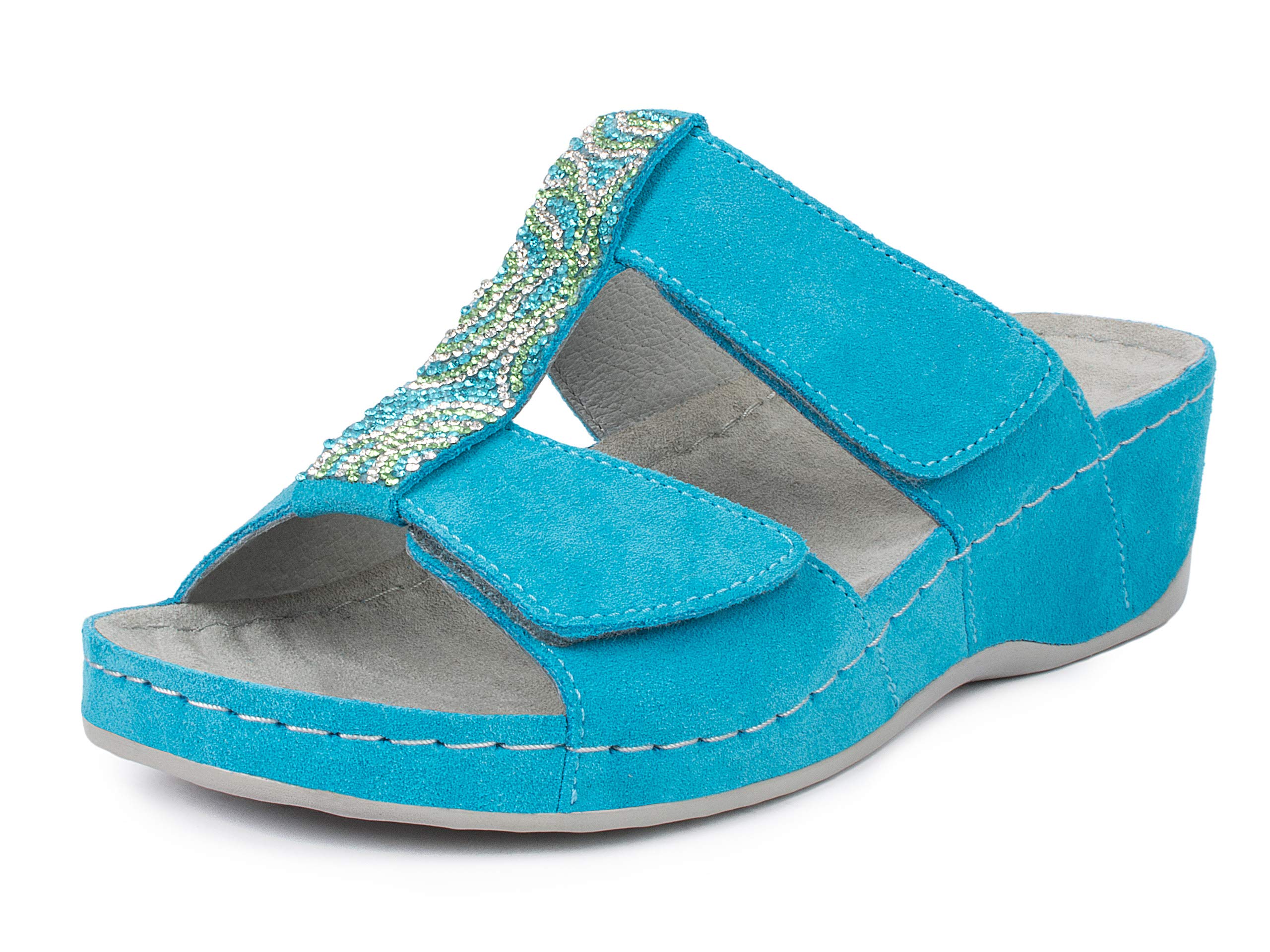 Jürgen Hirsch Mules Vita 01 pour femme - Semelle de massage en cuir - Coussinets anti-chocs