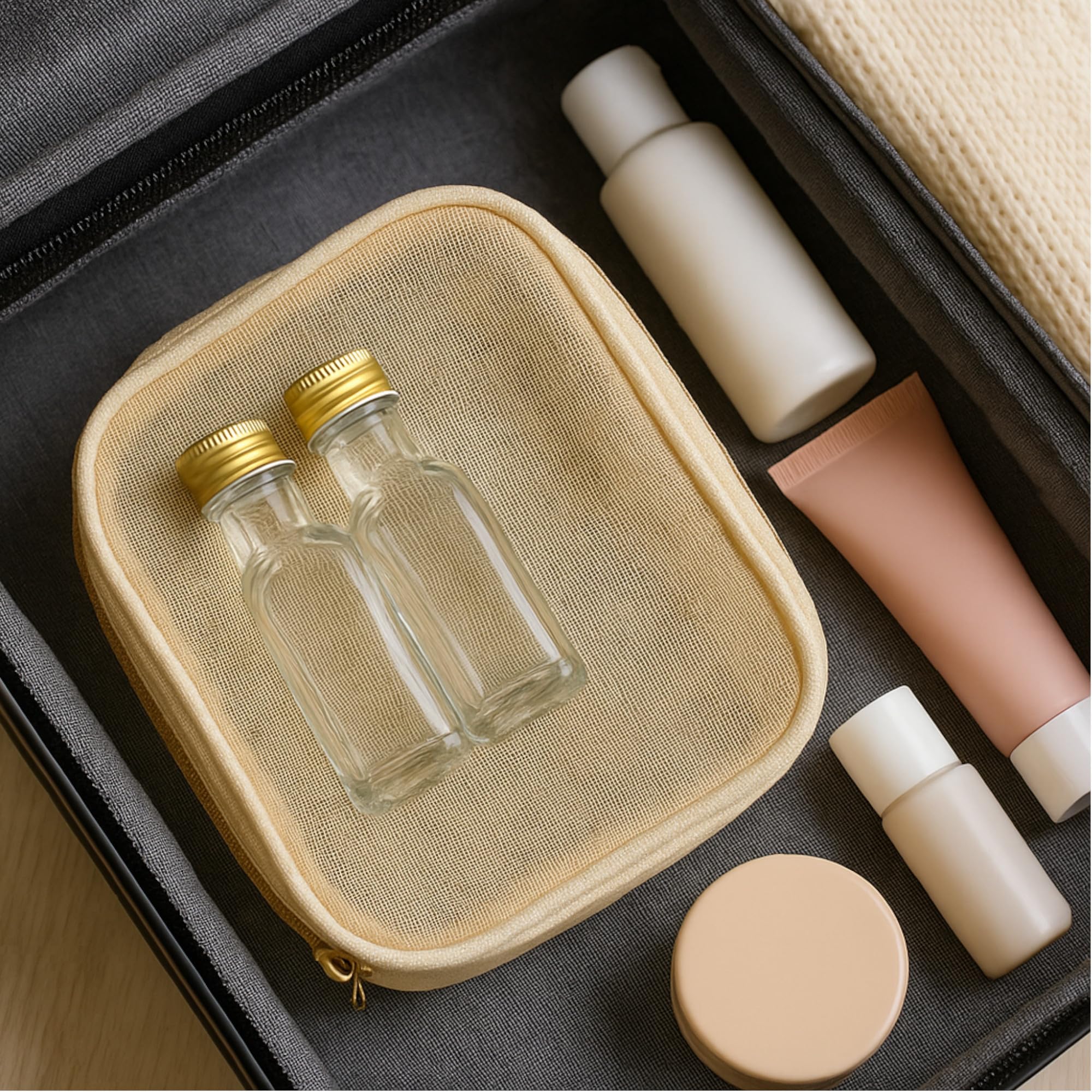 gouveo Lot de 60 bouteilles en verre Maraska de 20 ml avec bouchon à vis argenté - mini bouteille de 0,02 l à remplir - bouteilles en verre pour liqueur, liqueur, huile ou pour l'artisanat (MFET020S)