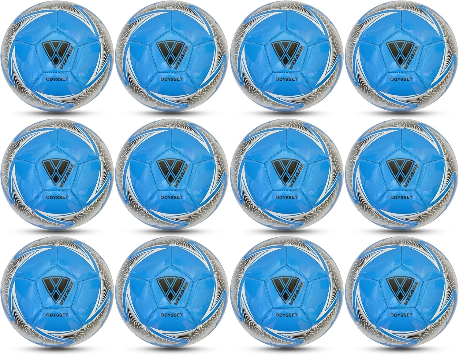 VIZARI Odyssey Soccer Ball | Durable and Firm Youth Soccer Ball | Junior Soccer Ball with Premium TPU Casing | Outdoor Soccer Ball for Boys & Girls (Pack of 1, 6 & 12)
