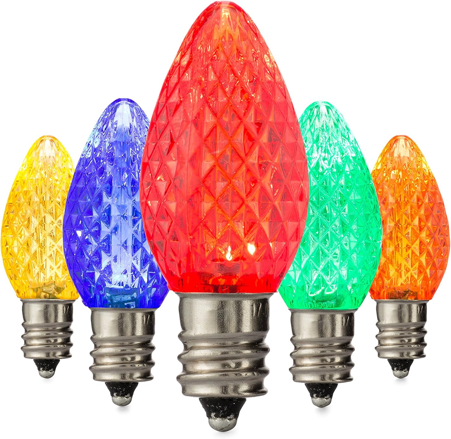 Holiday Lighting Outlet LED C7 Multi Replacement Christmas Light Bulbs C7 Led Christmas Lights Amazon