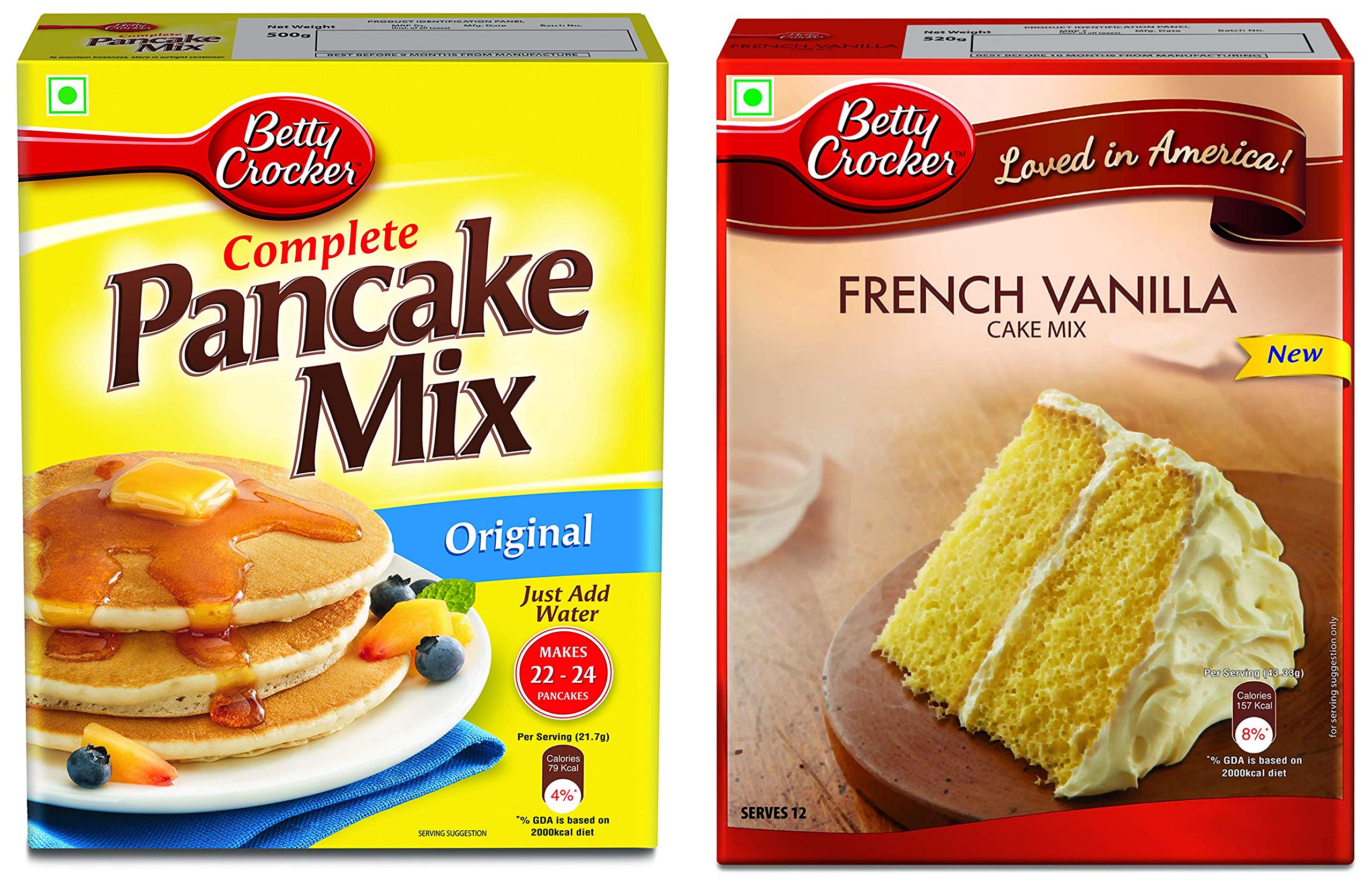 Betty Crocker Pancake Mix, Original 500 g and Betty Crocker Super Moist Cake Mix, French Vanilla Flavor 520 g (B08CVTHZRP) Amazon Price History, Amazon Price Tracker