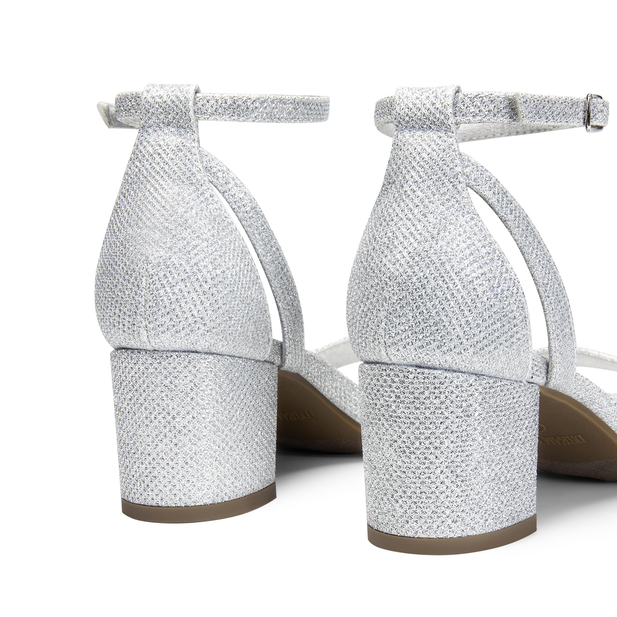 DREAM PAIRS Sandali con Tacco a Blocco e Cinturino alla Caviglia da Donna Eleganti Scarpe da Sposa e da Festa