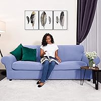 Vista 417 de CHUN YI - Funda elástica para sofá (7 piezas), funda para sofá de 3 plazas con tres respaldos y cojines separados con banda elástica, tela jacquard