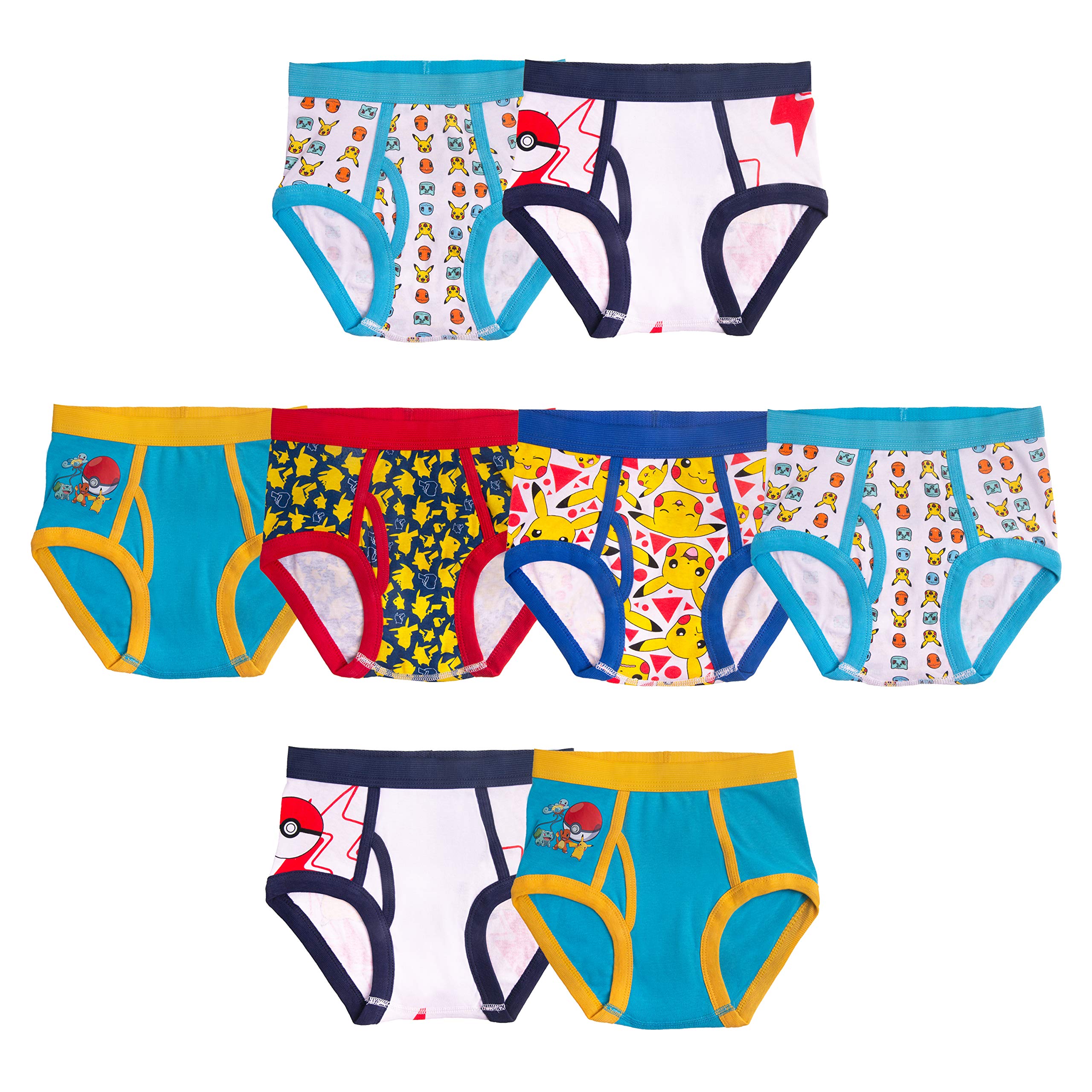Pok mon Boys 100 Combed Cotton Underwear With Pikachu Evee Squirtle Jigglypuff and More in Sizes 4 6