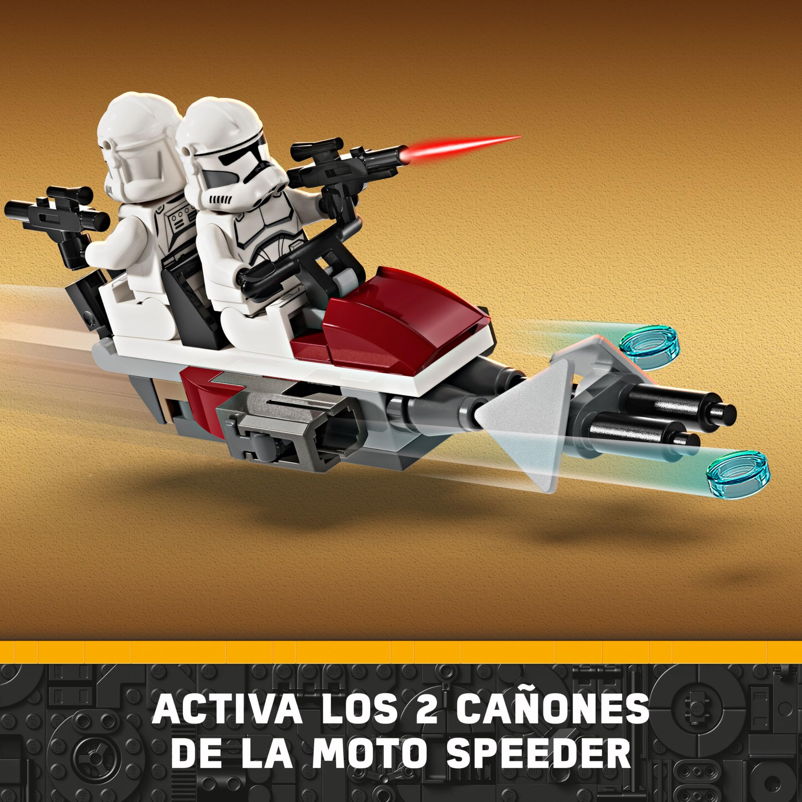 LEGO Star Wars Pack de Combate: Soldado Clon y Droide de Combate, Juguete Infantil, Moto Speeder de Juguete, Figura Tri-Droide y Puesto Defensivo, Regalo para Niños y Niñas de 7 Años o Más 75372