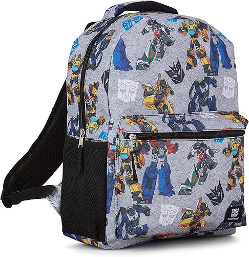 Miniatura 4 de Transformers Optimus Prime Allover Mochila - Optimus, Prime, Megatron y Bumblebee - Bolsa escolar Transformers, Gris