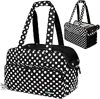 PetAmi Small Dog Purse Carrier Bag - Airline Approved Soft-Sided Tote for Pets Up to 18 lbs, Breathable Mesh, Poop Bag Dispenser, Polka Dot Black