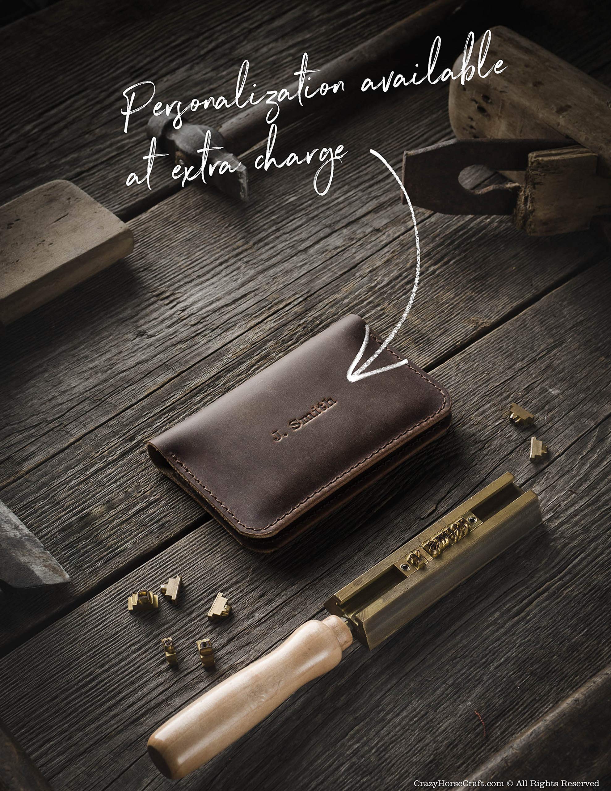 Crazy Horse Craft Kartenetui Leder Herren Damen, Slim Kartenhalter Wallet | Schlankes Portemonnaie aus echtem Rindsleder für viele Karten; flach und leicht, handgefertigt in Europa, Geschenkidee