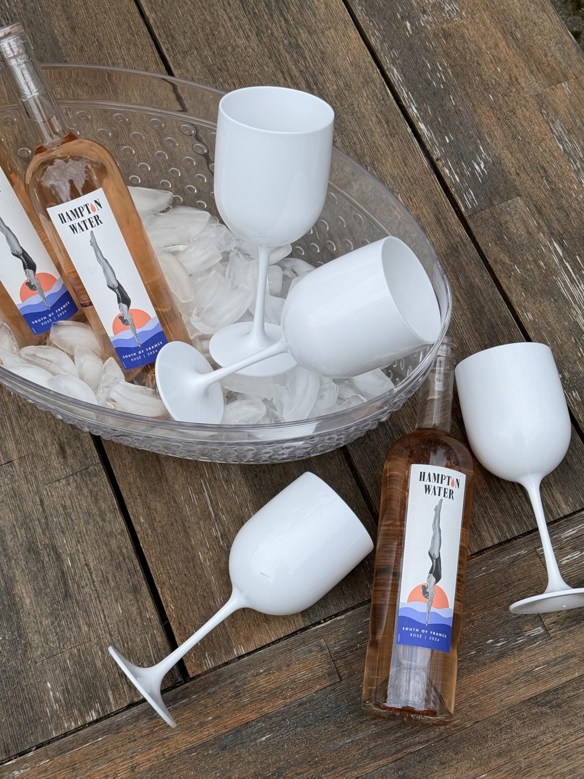 FOX&GRAPES Copas de vino de plástico blanco | Juego de 12 | Irrompibles/inastillables, reutilizables/reciclables, aptas para alimentos, aptas para lavavajillas, para cumpleaños y fiestas, 16 onzas