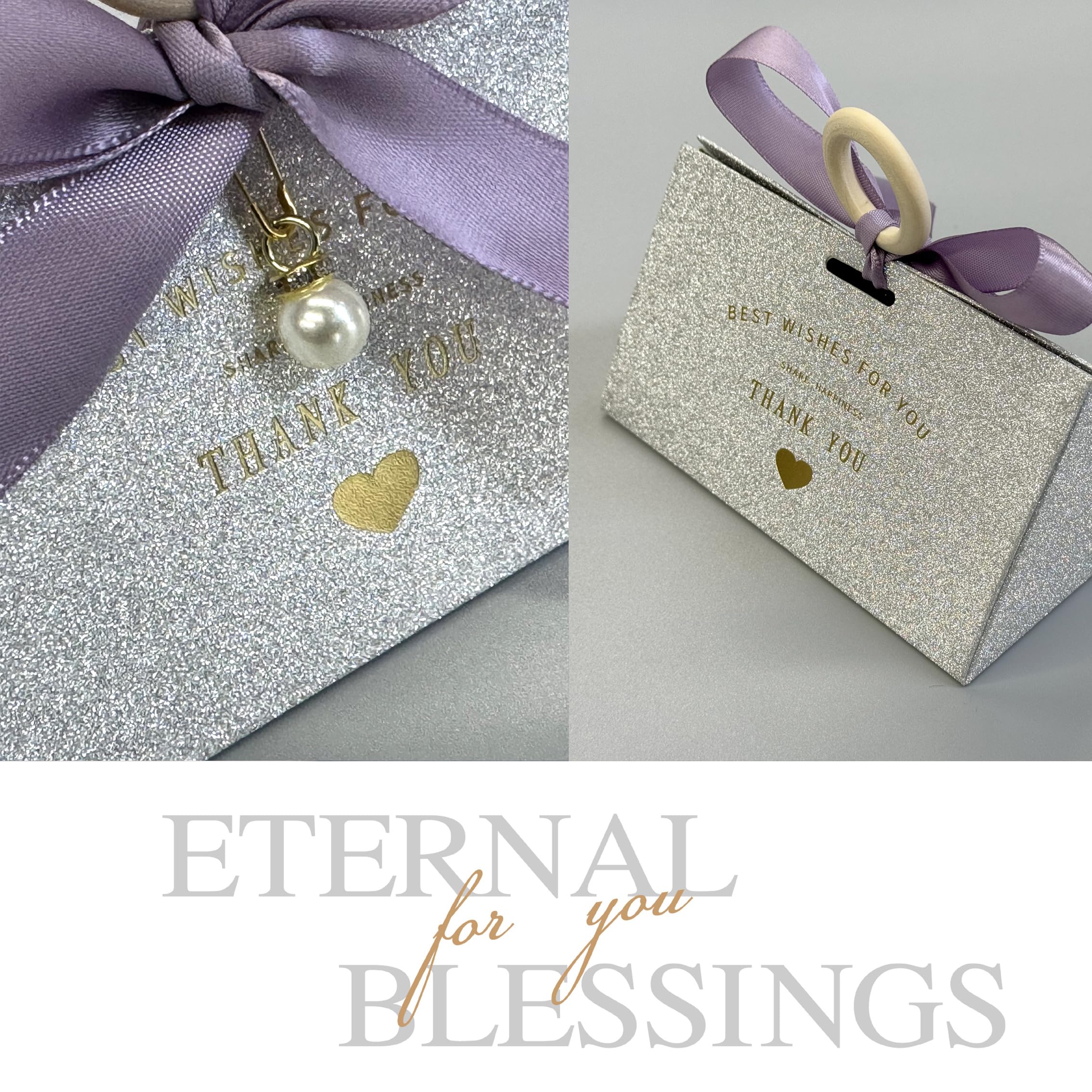 ZJSXINDI Geschenkboxen, silberfarben, 12,7 x 7,6 cm, für Partys, Hochzeiten, Brautpartys, Brautjungfern, Geschenkpapier-Boxen zum Basteln, 15 Stück