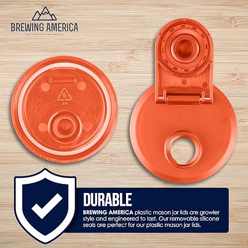 Miniatura 7 de Tapas para tarros Mason de boca ancha, de plástico, paquete de 4 unidades, con tapa abatible, boquilla de vertido y orificio para bebidas, se adapta