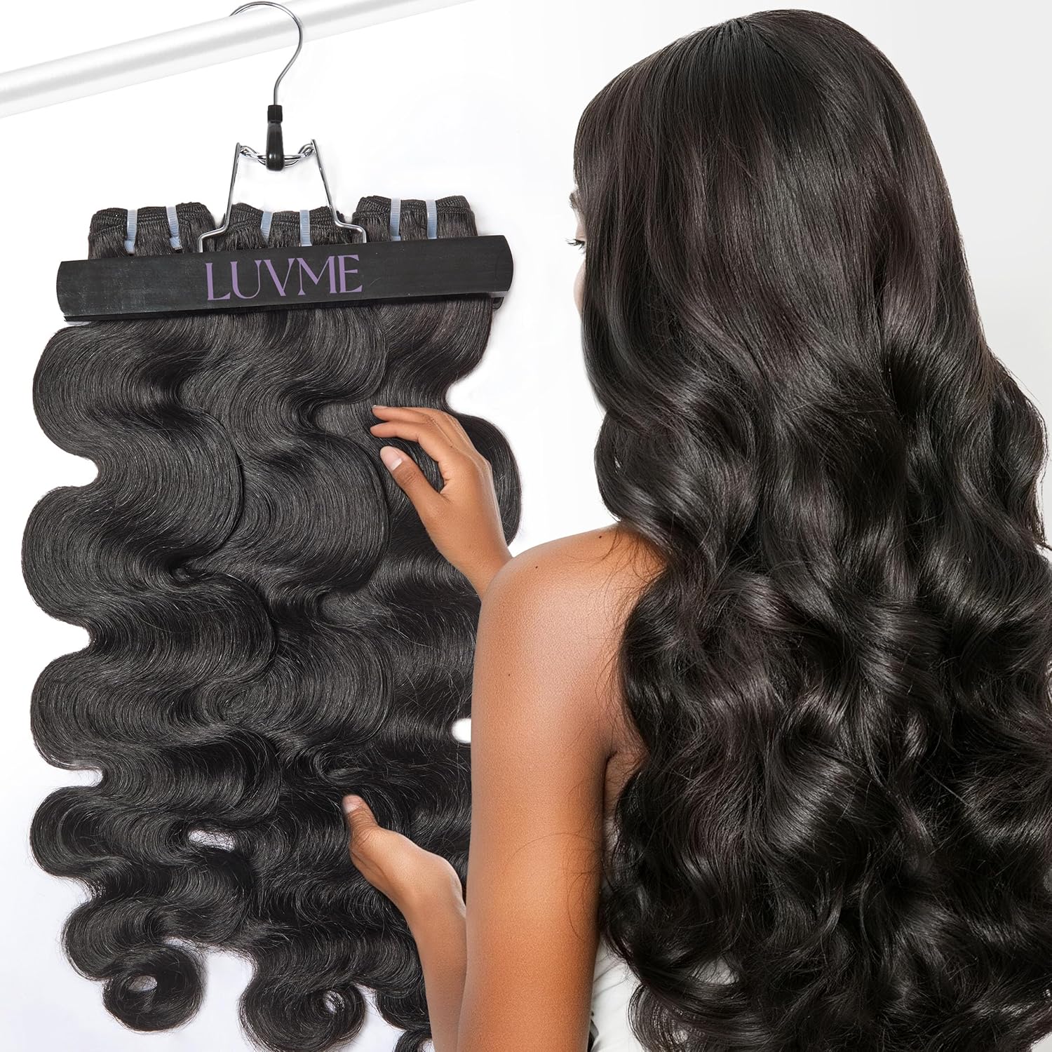 LUVME Body Wave Human Hair Bundles 18 20 22 Inch, 3 Pack 100% Virgin Brazilian Hair, Unprocessed 15A Grade, Full Soft Body Wave Style with Thick Ends