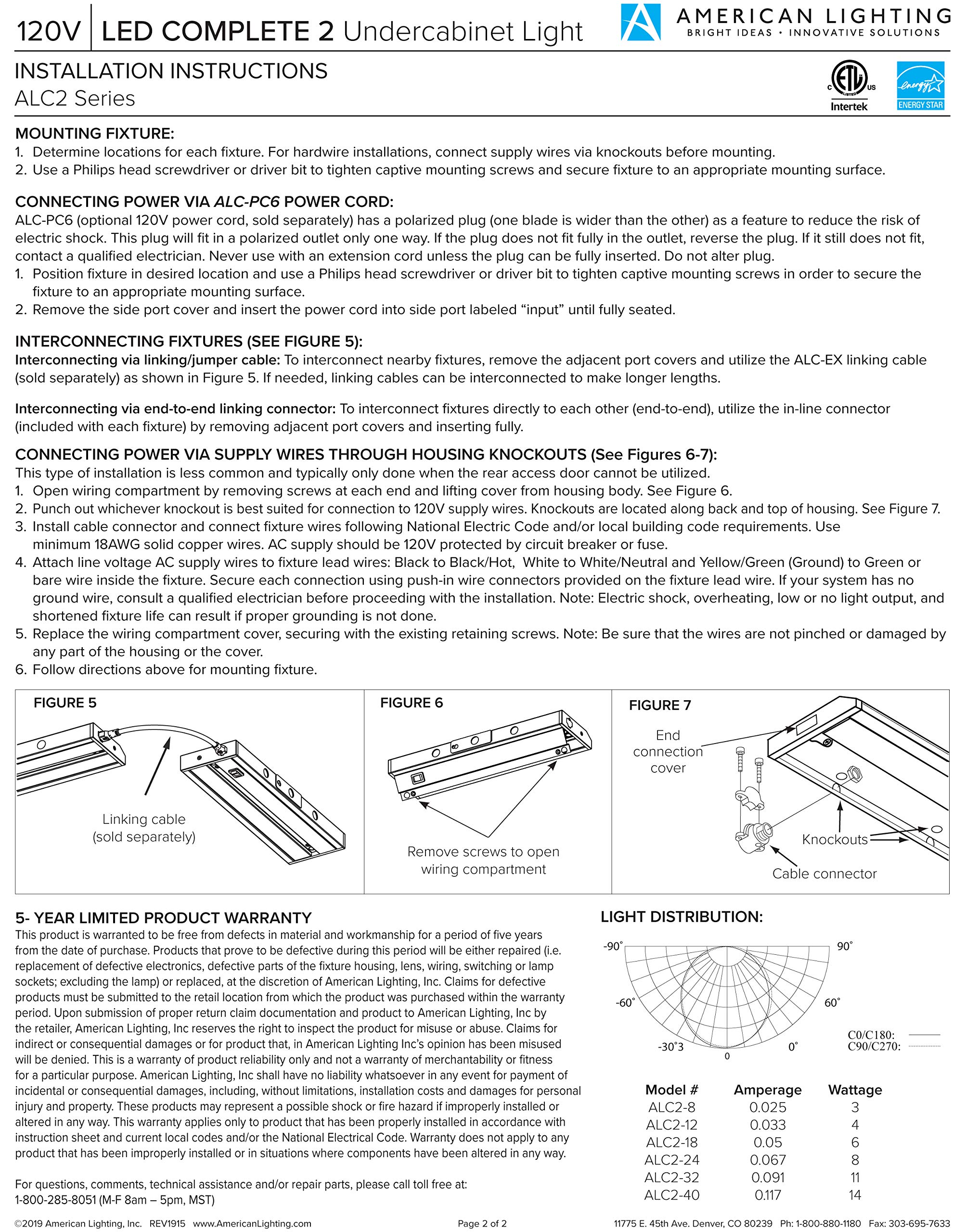 American Lighting LED completa bajo armario luz