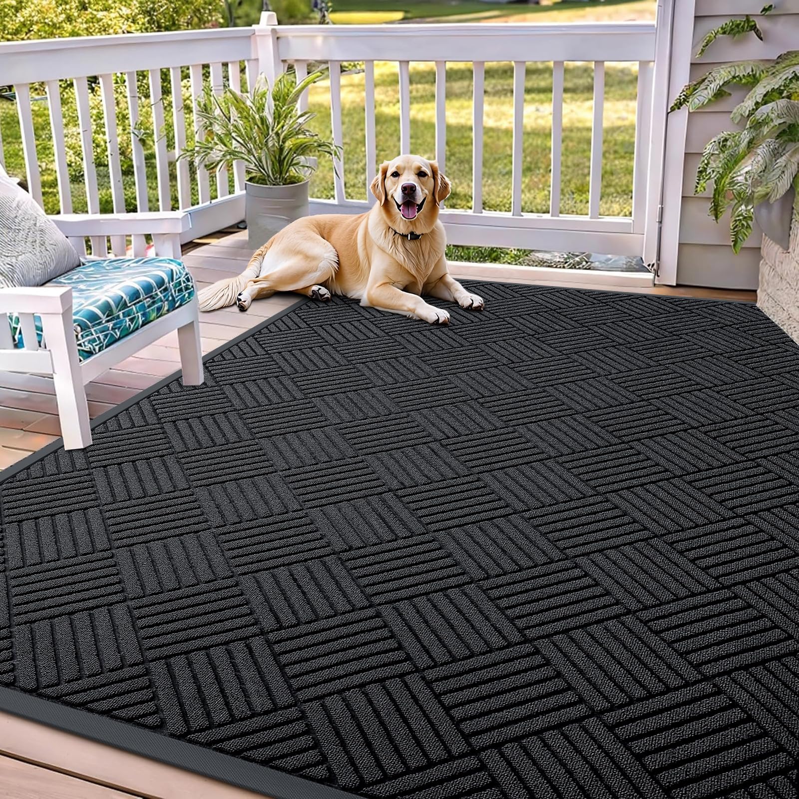 OLANLY Front Door Mat Outside Entrance 71x47, Waterproof Heavy-Duty Doormat
