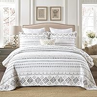 Vista 8 de Juego de edredón tamaño king - Juegos de colcha acolchada tamaño king, 100% edredón de algodón, juego de cama tamaño king, 3 piezas de cubrecama