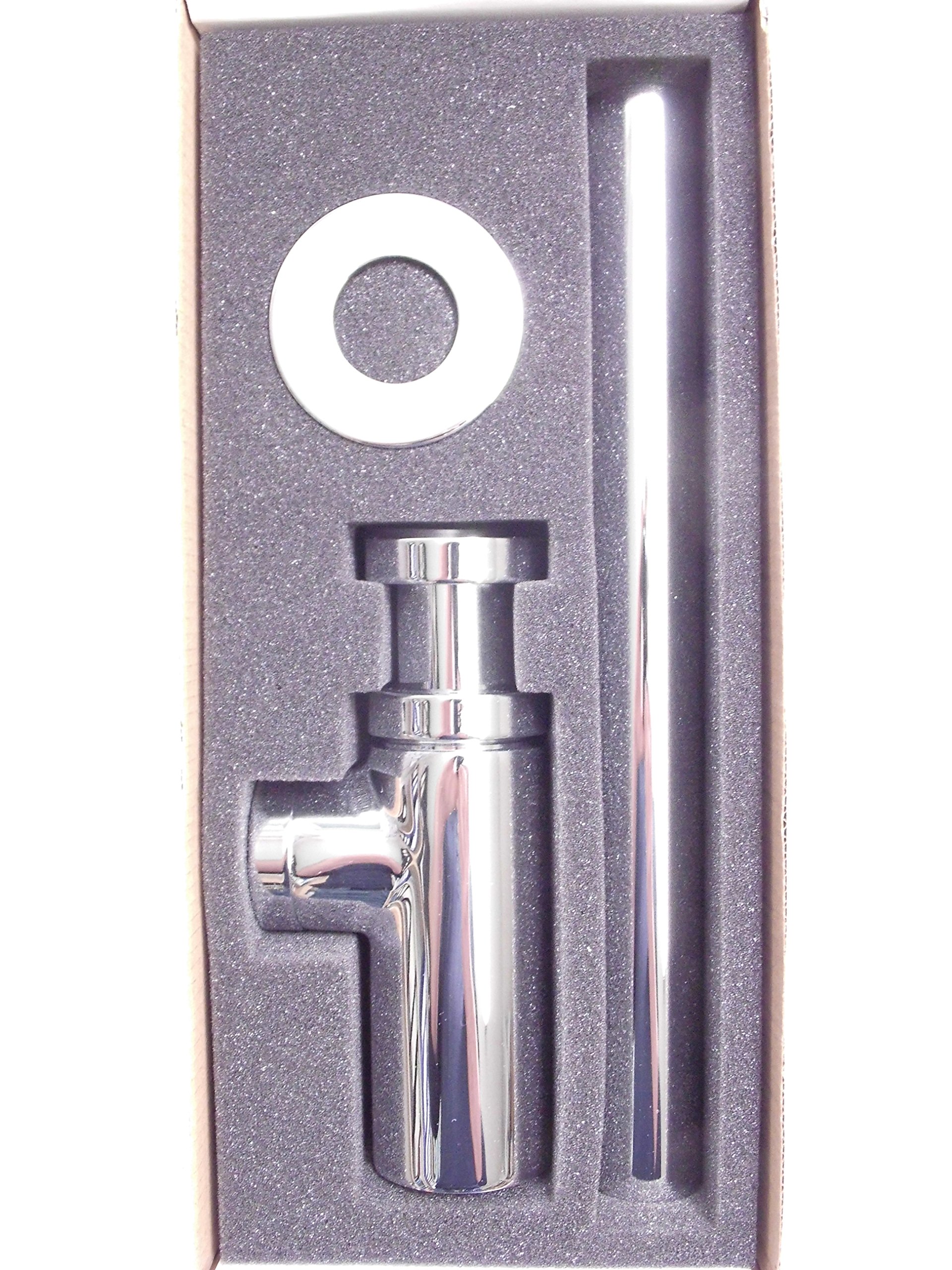 Design Geruchsverschluss Siphon DN 32 mit Reinigungsöffnung Messing verchromt