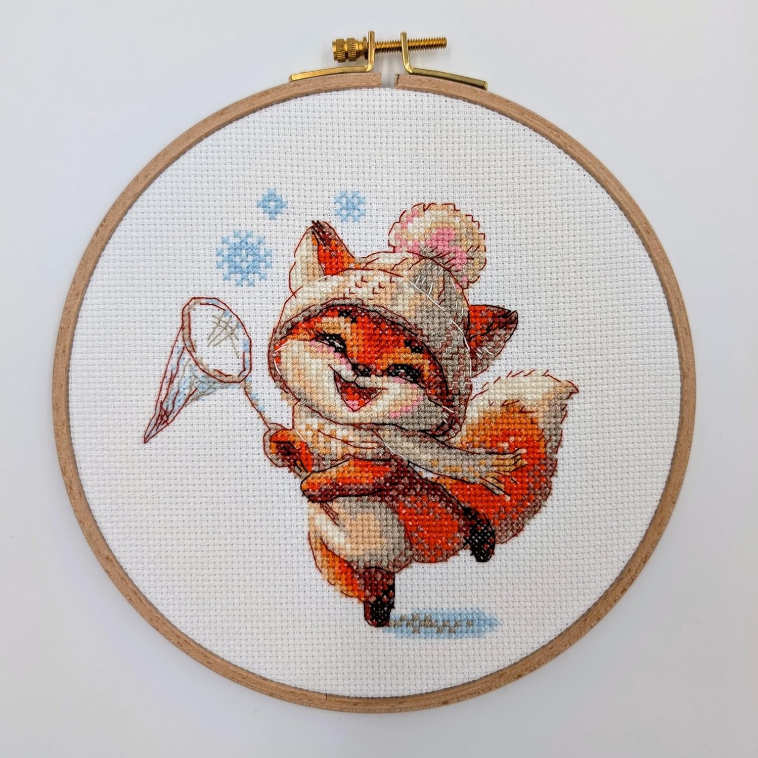 Aine - Playful Fox A1018, Counted Cross Stitch Kit, 6" x 6", for Beginners & Advanced, Embroidery Set