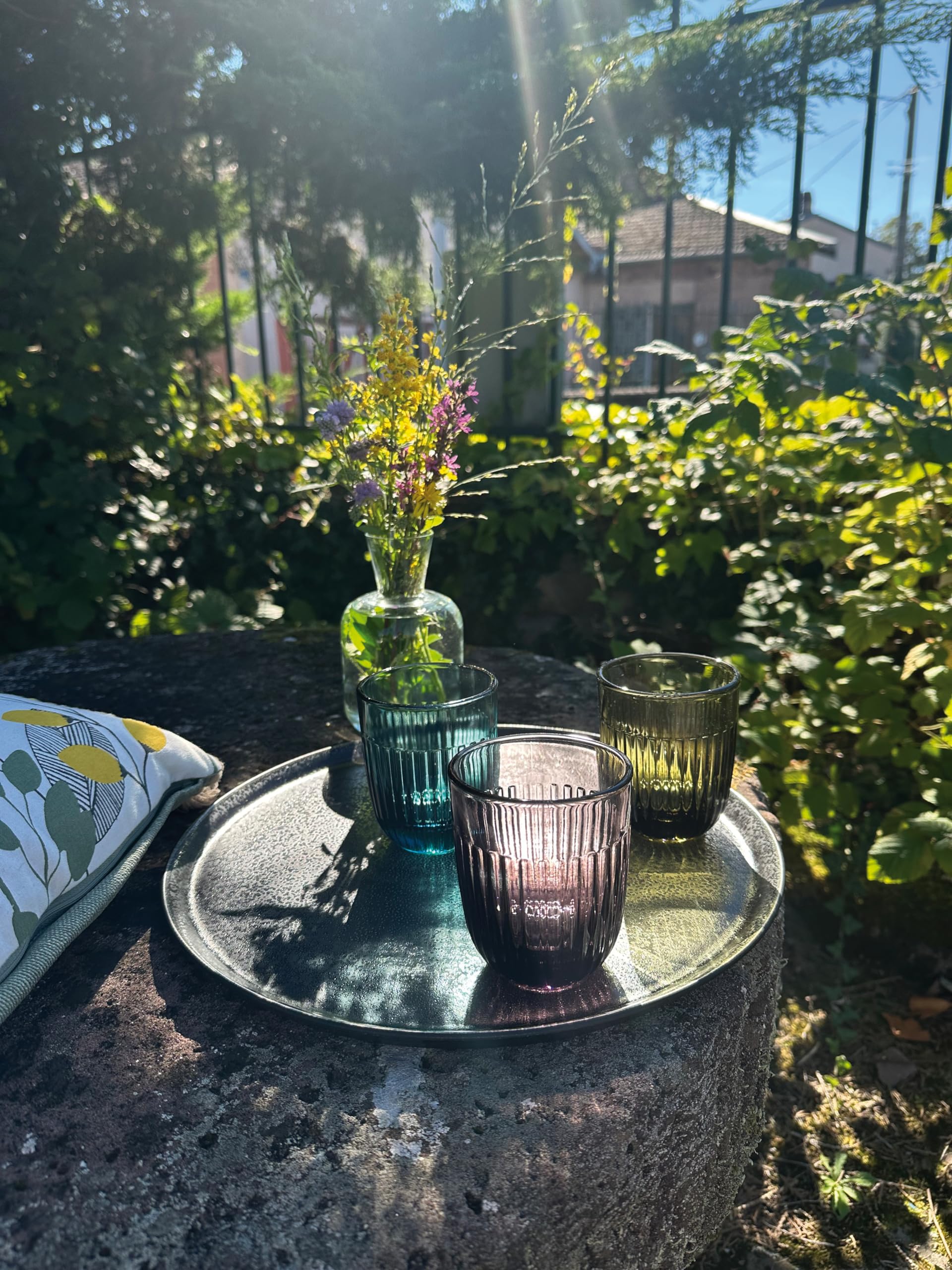 La Rochere Quessant Glas Tumbler Set von 6 (Olivgrün) – Moderne Trinkgläser für jeden Anlass – Glaswaren-Sets – spülmaschinenfestes Tumbler-Glas-Set (284 ml)