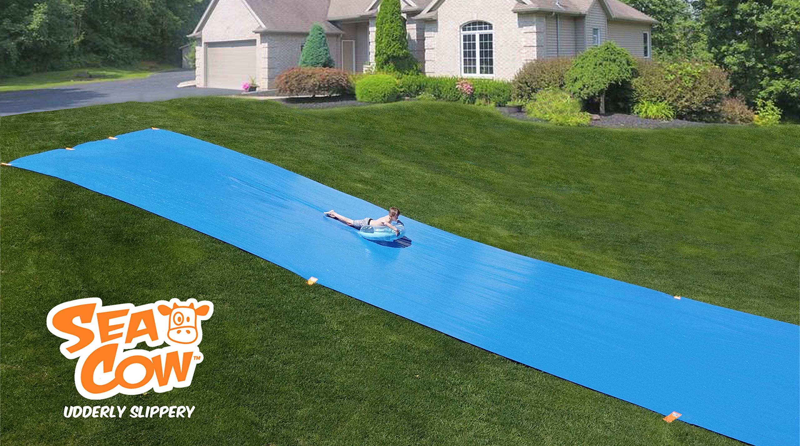 Amazon.com: Blue Sea Cow Giant Backyard Water Slide 50 Foot  display picture 2