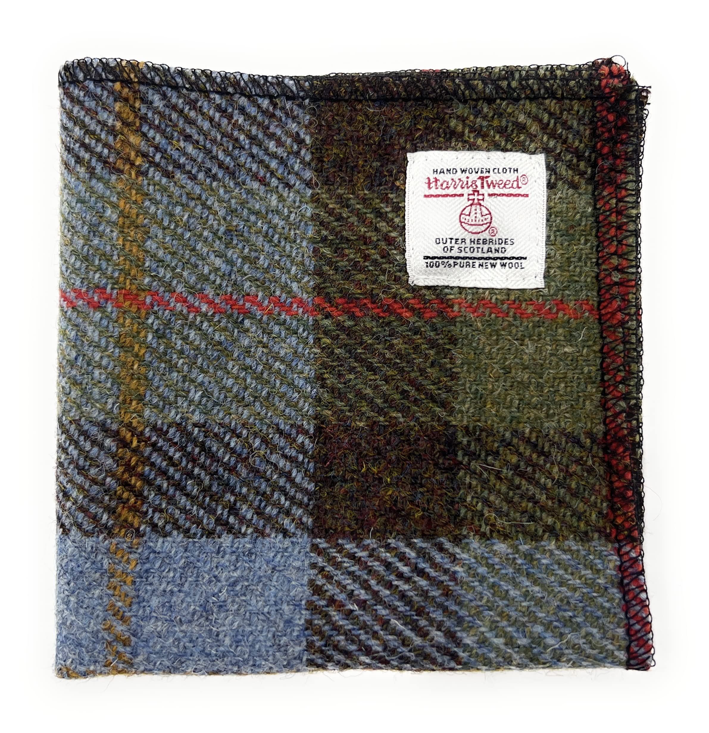 Tartan Tweeds Men's Macleod Harris Tweed Handmade Pocket Square Handkerchief (Macleod)