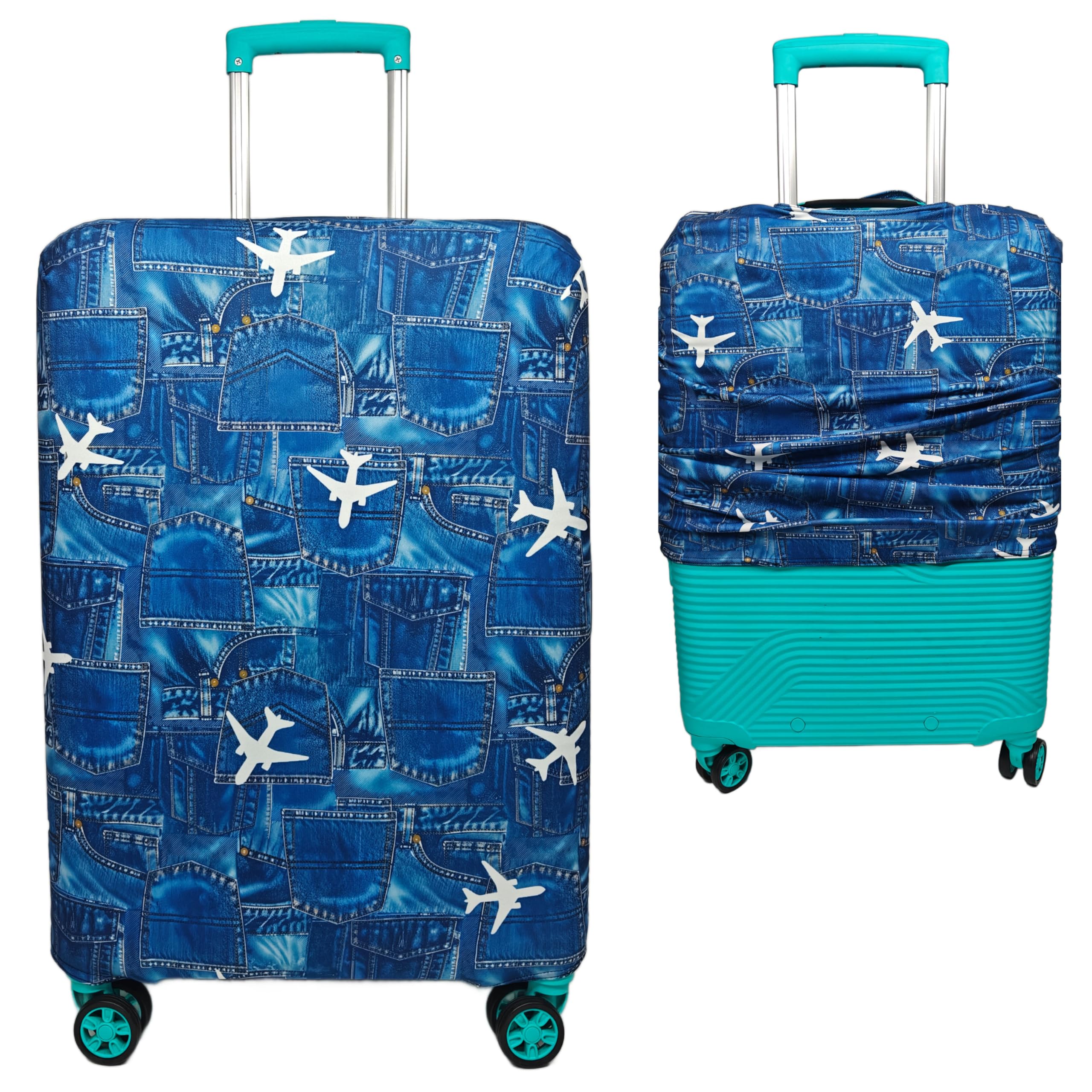 nt creation Printed Luggage Cover for Traveling Bag & Suitcase - Stretchable & Scratchproof Trolley Protector with Velcro Lock & Lightweight Washable Material(Suitcase Bag Not Included, Only Cover in Product)-picture-13