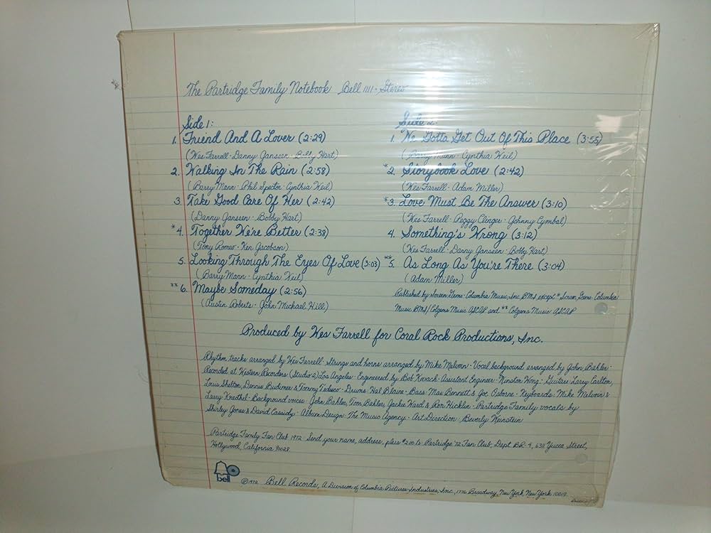 英CD Partridge Family The Partridge Family Notebook / Crossword Puzzle GLAMCD143 7Ts Records /00110 英CD Partridge Family The Partridge Family Notebook