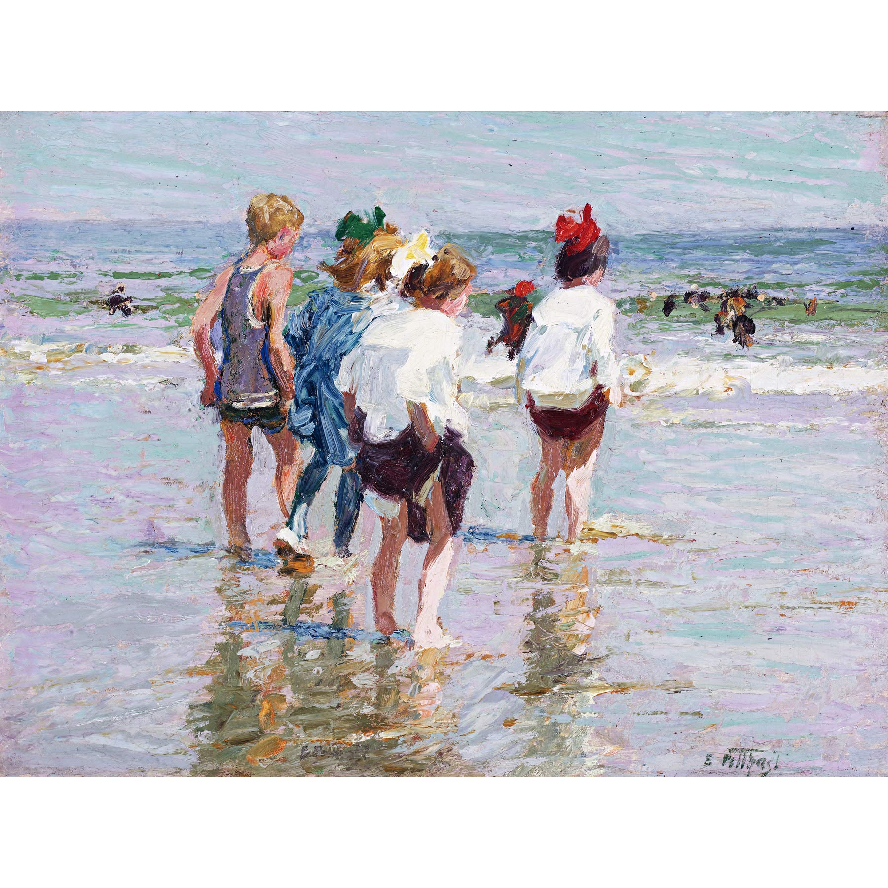 Potthast Summer Day Brighton Beach Painting Large Wall Art Print Canvas Premium Mural