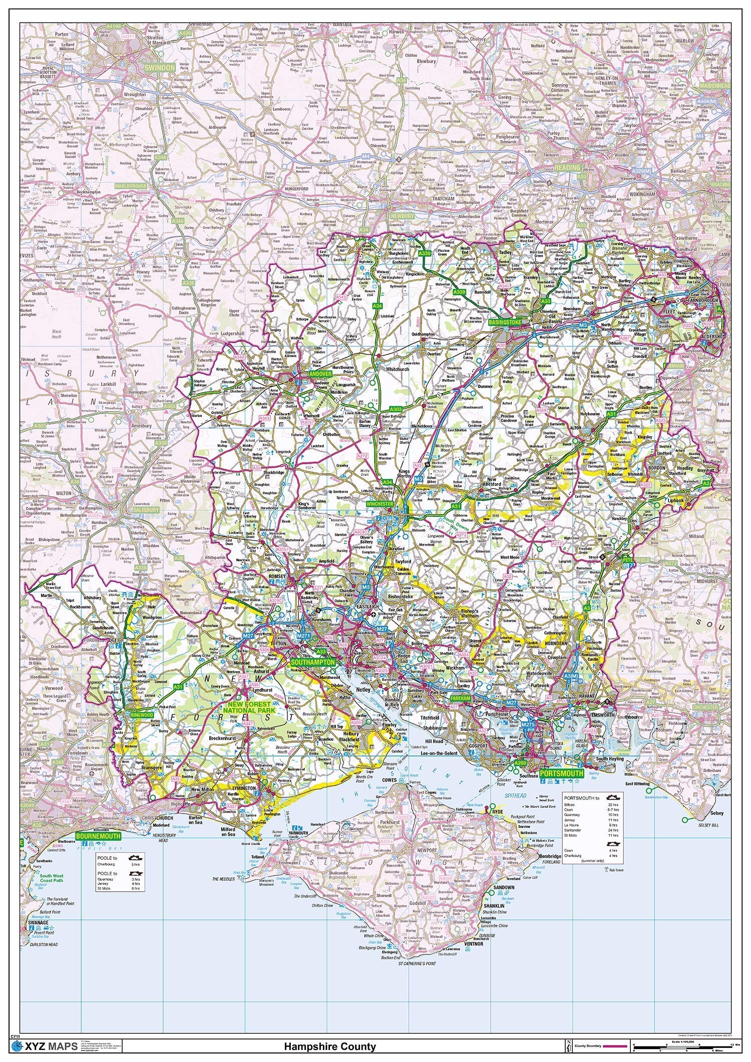 Hampshire County Map-Paper
