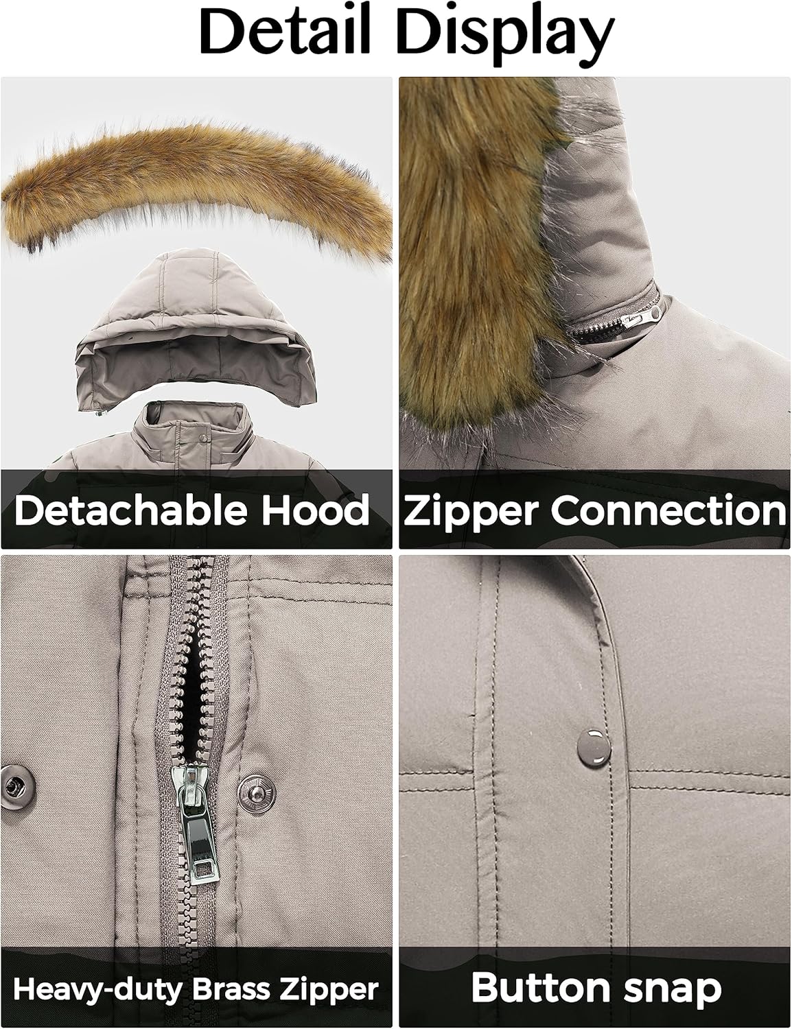 WenVen Women's Winter Long Puffer Coat Parka Jacket with Faux Fur Removable Hood - Image 6