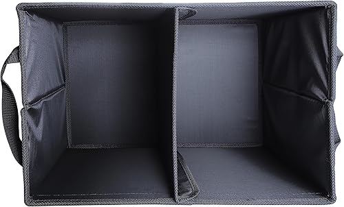 Miniatura 5 de Organizador plegable para automóvil, organizador de maletero y almacenamiento para automóvil, SUV, sedán (cuero-negro, 18.5 x 11.5 pulgadas)