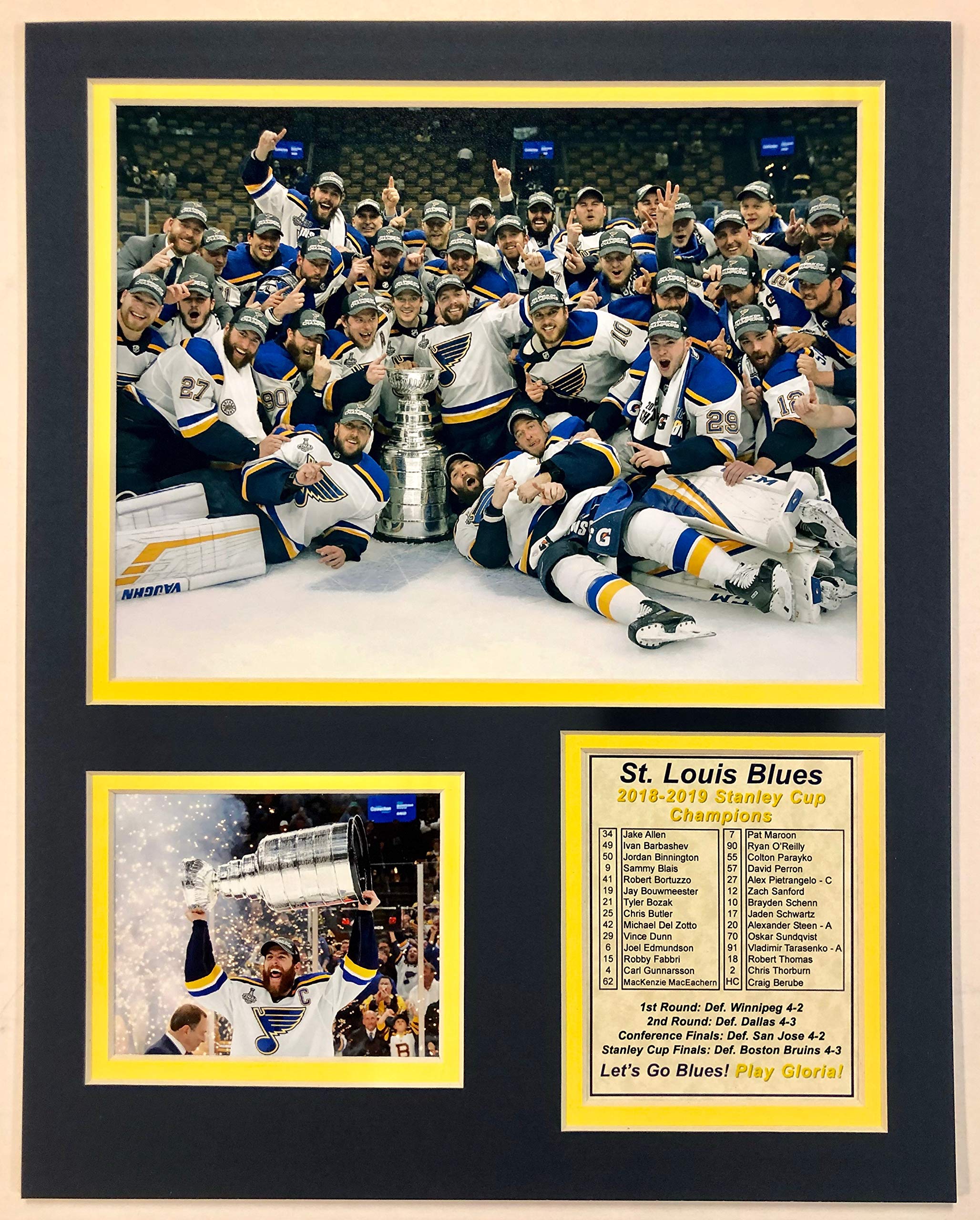 St. Louis Blues - Team Pose with Cup - 2018-2019 Stanley Cup Champions - 11" x 14" Unframed Photo Collage