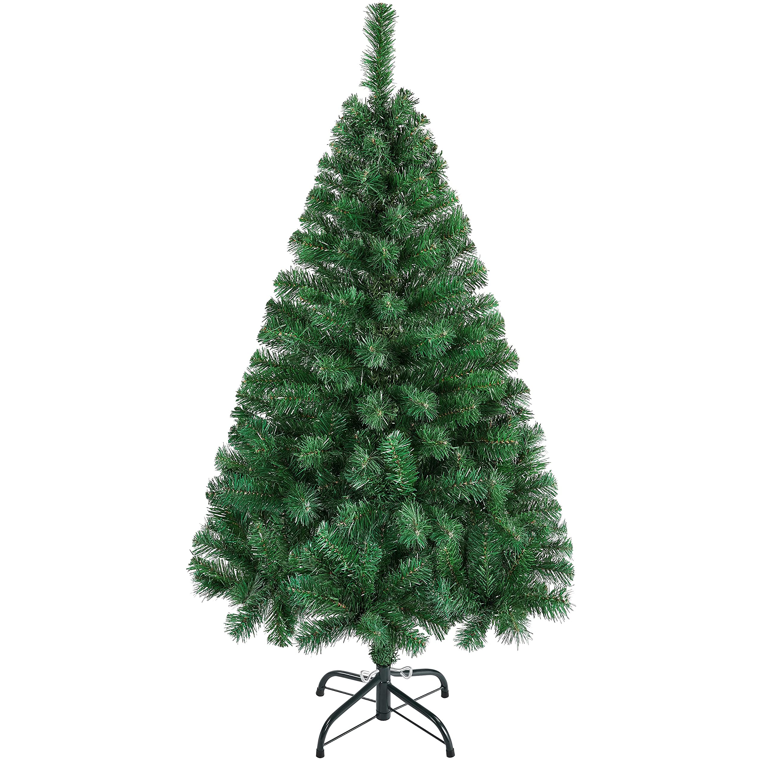 Yaheetech4ft/124cm Artificial Christmas Tree Bushy, Spruce PVC Xmas Tree with 208 Tips and Foldable Metal Stand for Home/Office Holiday Decoration Indoor & Outdoor, Green