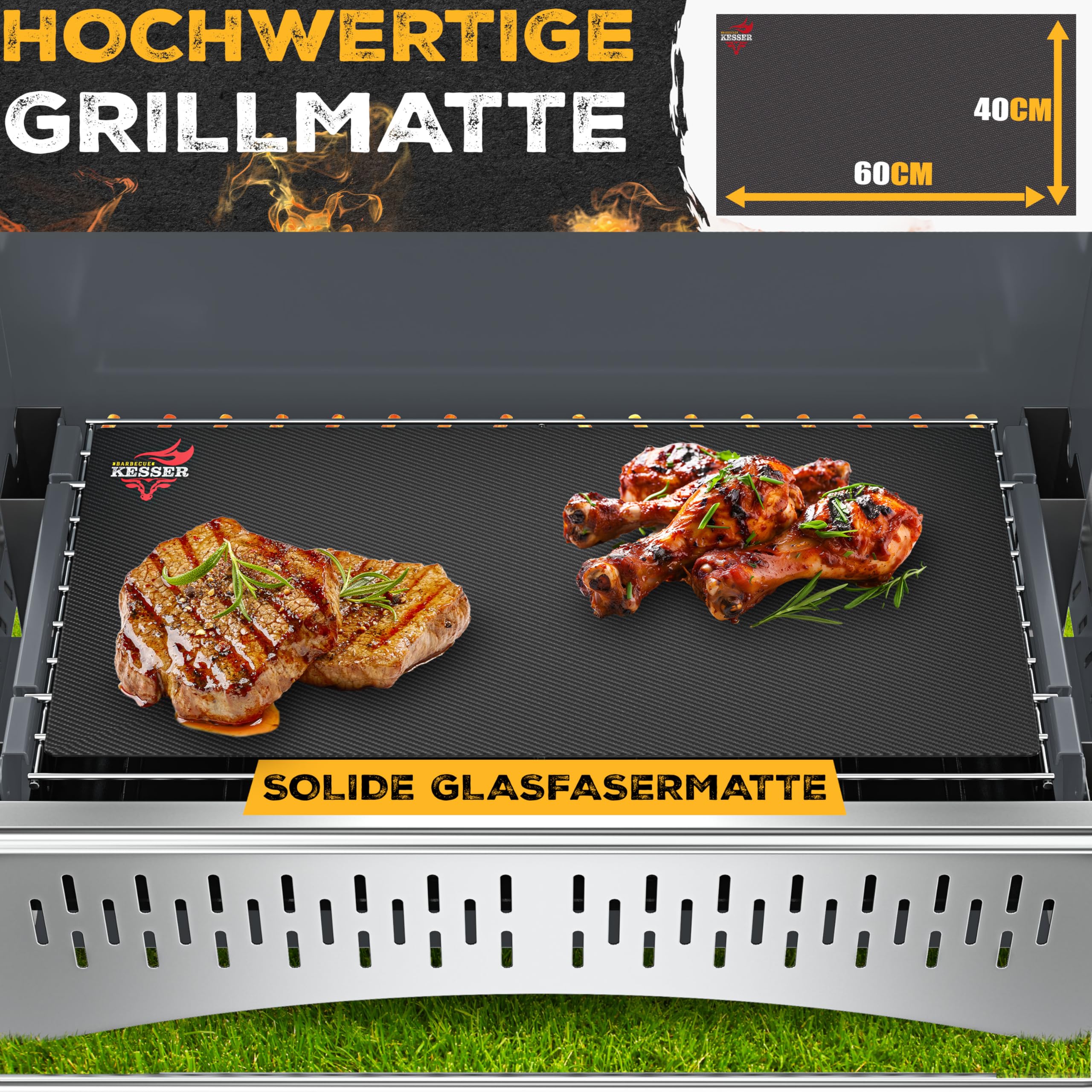 KESSER® Klappgrill tragbarer Camping Grill | Holzkohlegrill aus pulverbeschichtetem Stahl inklusive Grillrost, Grillmatte & Tragetasche | Faltbar BBQ ideal für Camping, Picknick & Angeln