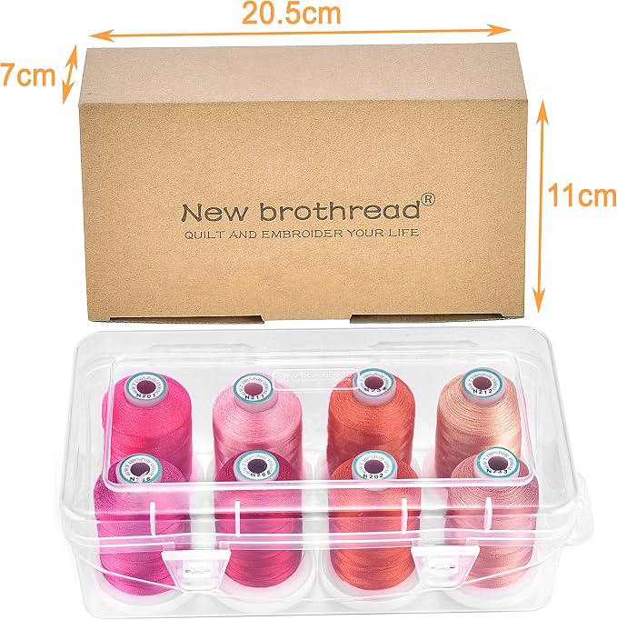 Hilo de bordado a máquina New brothread - 8 bobinas de 1000m - Poliéster miniatura 2