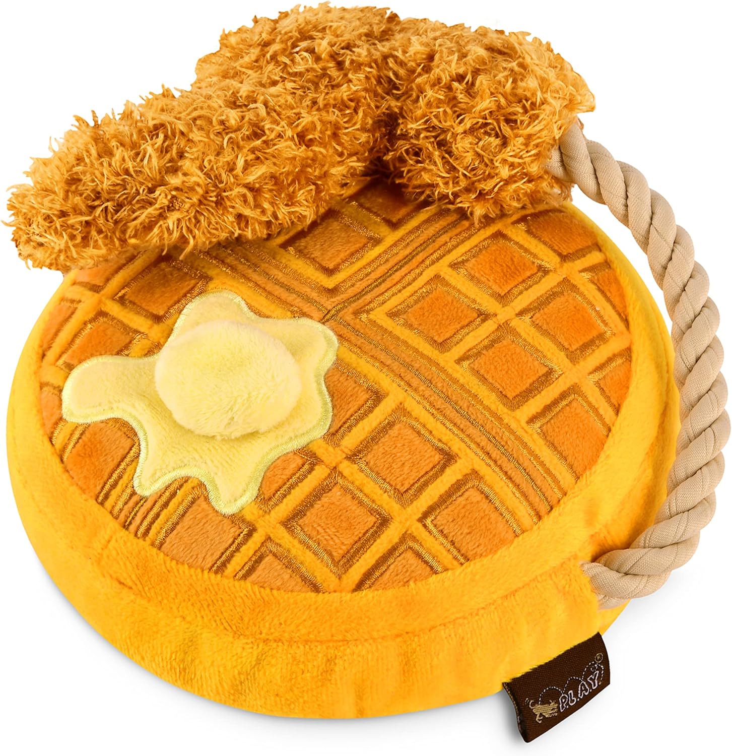 P.L.A.Y. Barking Brunch Chicken and Woofles Plush Dog Toy, Durable, Eco-Friendly Squeaky Toy, Double-Stitched - Image 3