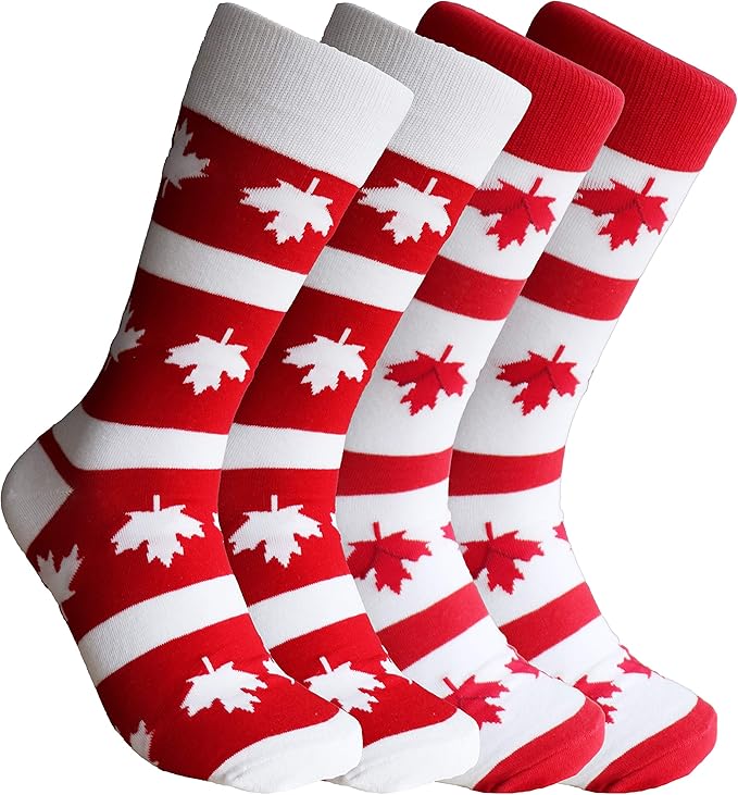 Maple Leaves B Canada Unisex Men Women Fun Dress Casual Crew Funny Novelty Socks (Canada Maple