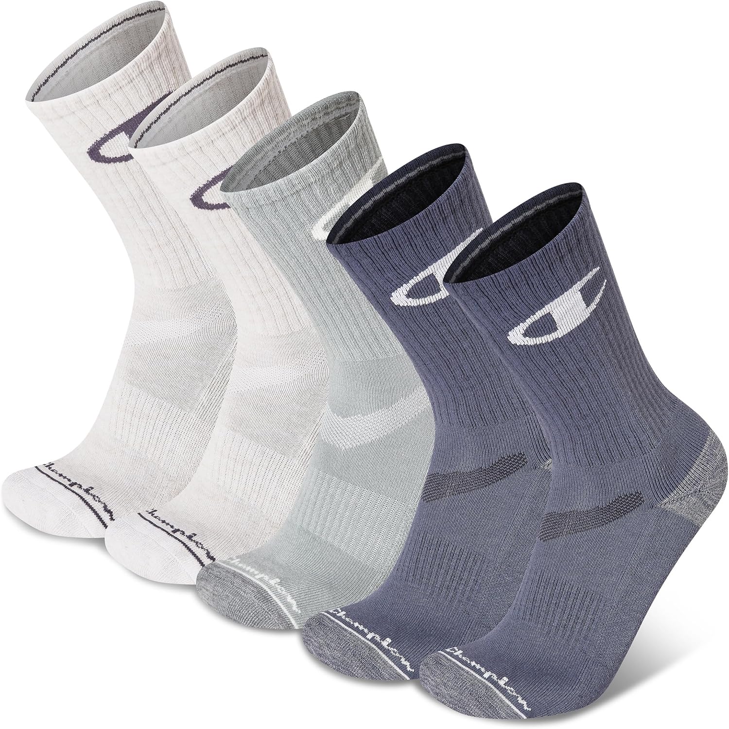 Champion Men's Crew Socks - Moisture-wicking Athletic Socks With Cushioning & Arch Support (Size 6-12)