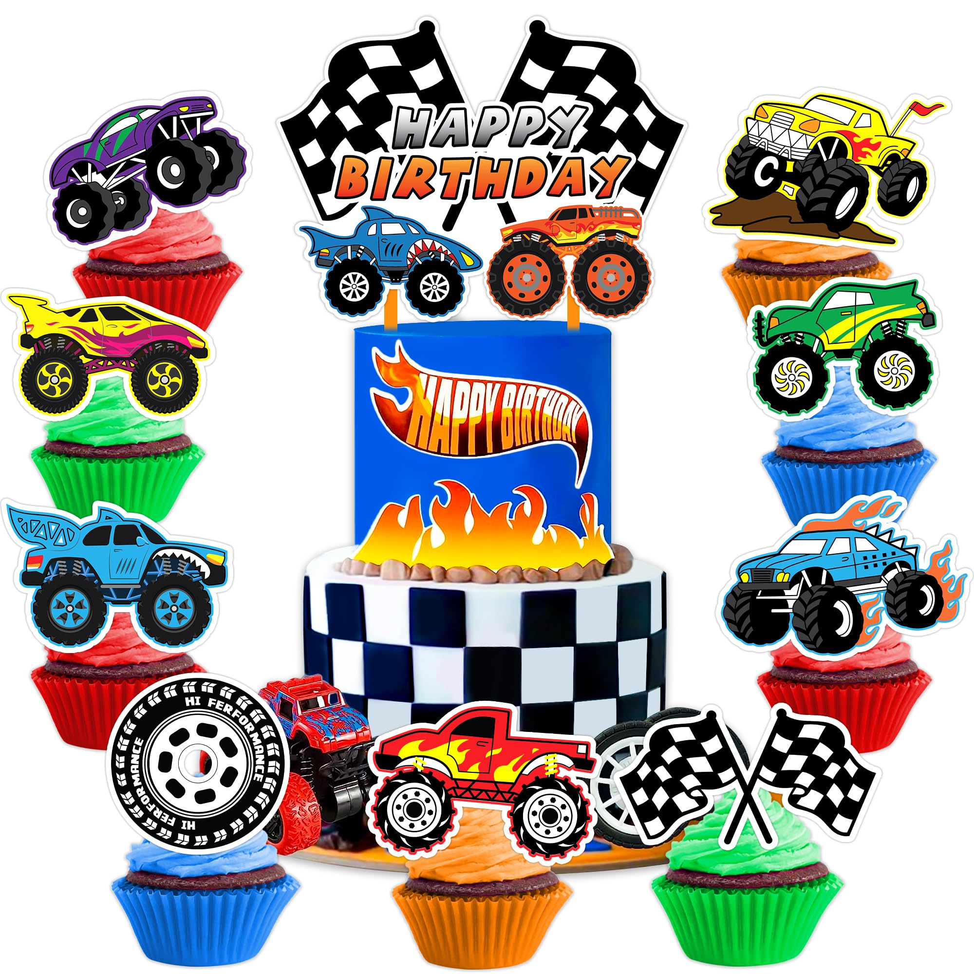 Amazon.com: 25 PCS Monster Truck Trucks Theme Birthday Party Cake Topper Cupcake Toppers Supplies Decorations Favors Decor Cute Gifts for Games Boys Girls Kids Teen Baby Shower Rewards Prizes Carnival Themed : amazon-com-25-pcs-monster-truck-trucks-theme-birthday-party-cake-topper-cupcake-toppers-supplies-decorations-favors-decor-cute-gifts-for-games-boys-girls-kids-teen-baby-shower-rewards-prizes-carnival-themed