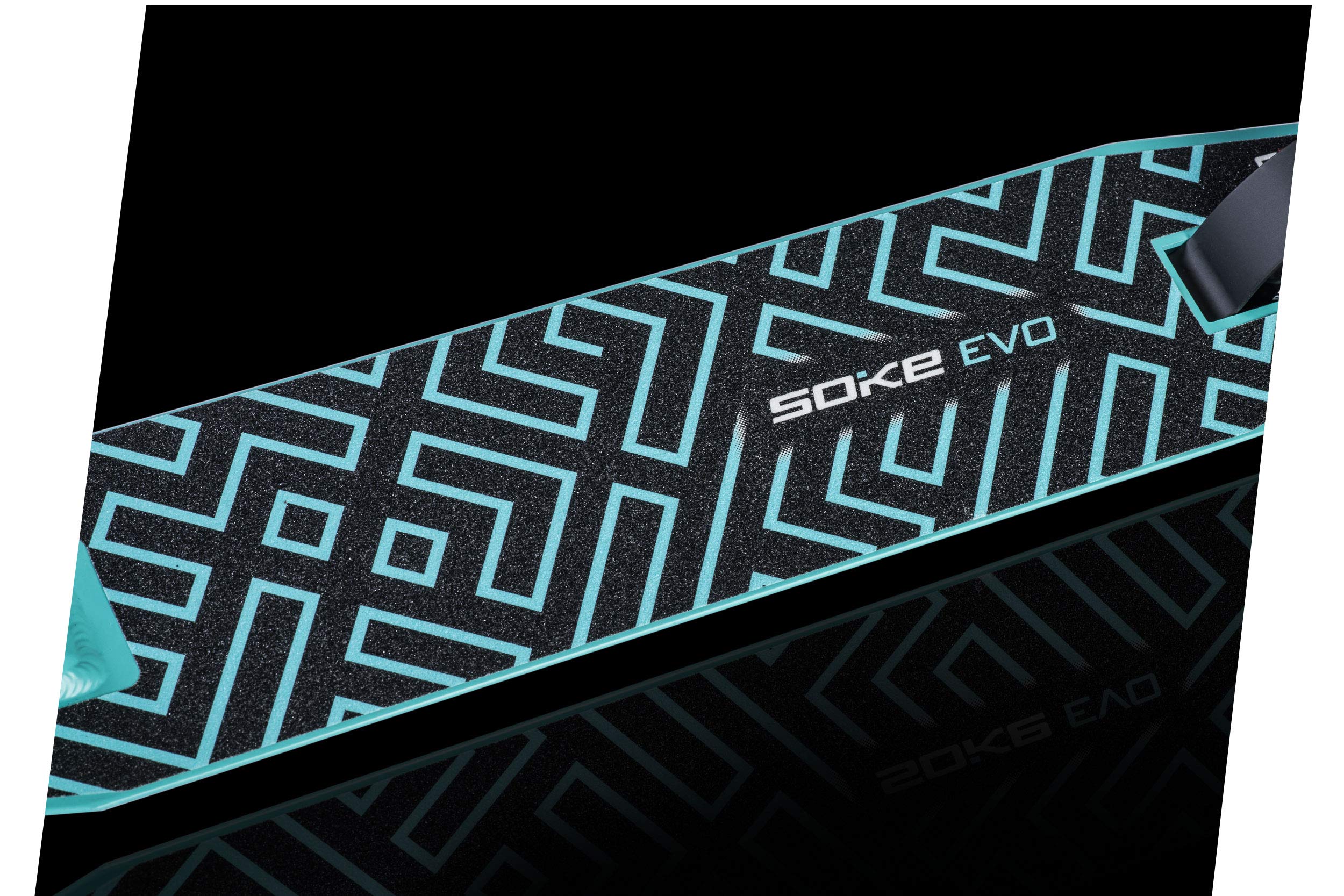 SOKE EVO Stunt Scooter für Extreme Skateparkfahrten – ABEC-9 Carbonlager aus verchromtem Stahl – PU-Räder 88A – Y-Bar-Lenker mit TPR-Griffen – Aluminium-Deck