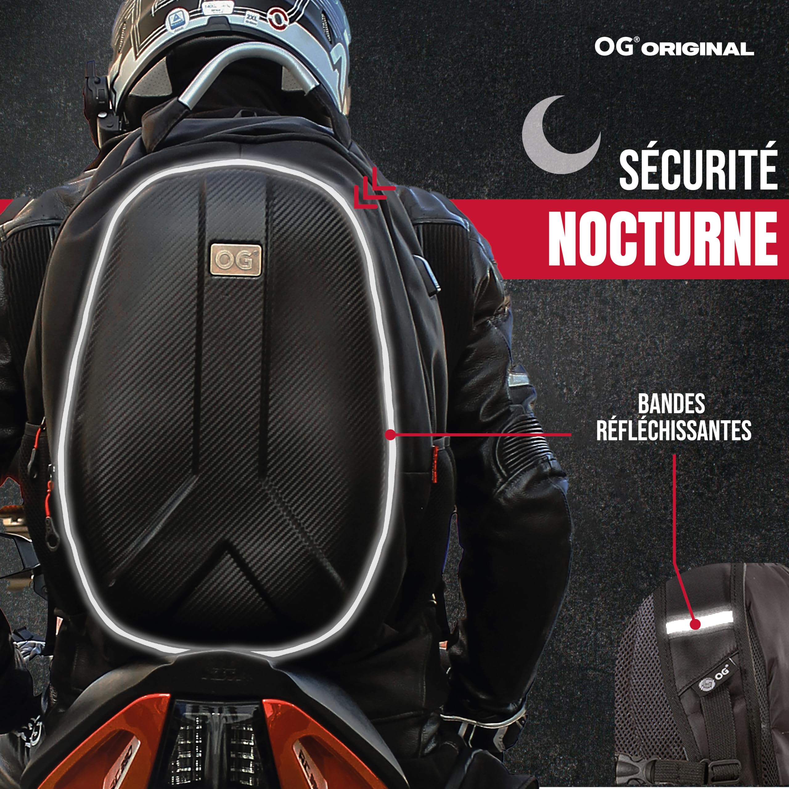 GetAway Sac a Dos Moto Étanche à Coque Rigide pour 2 Casques 35-45L