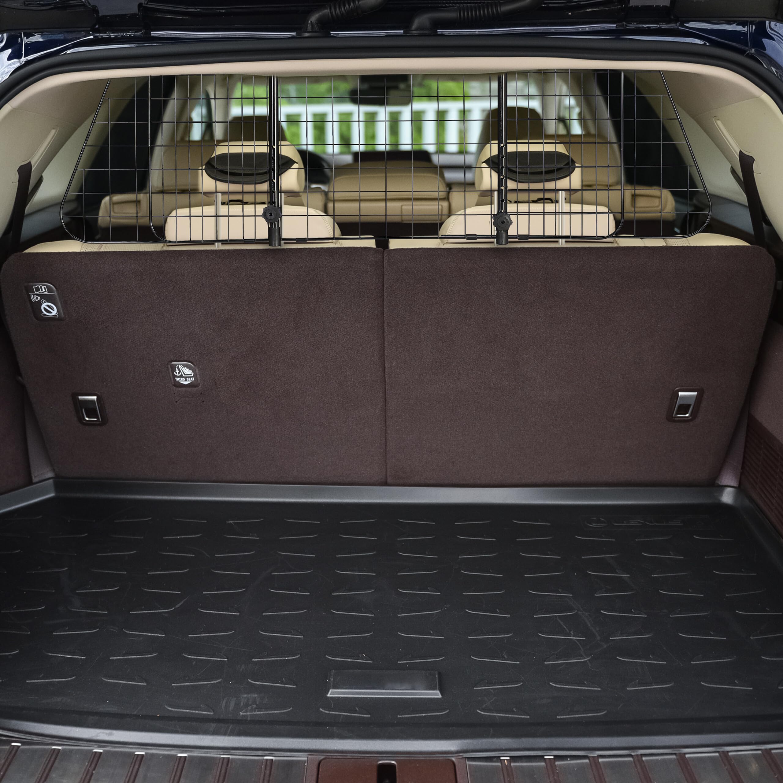 Relaxdays Griglia Divisoria per Auto, Bagagliaio, Animali, Valigie, Universale, Larg. Regolabile, HL: 40x92-157 cm, Nero