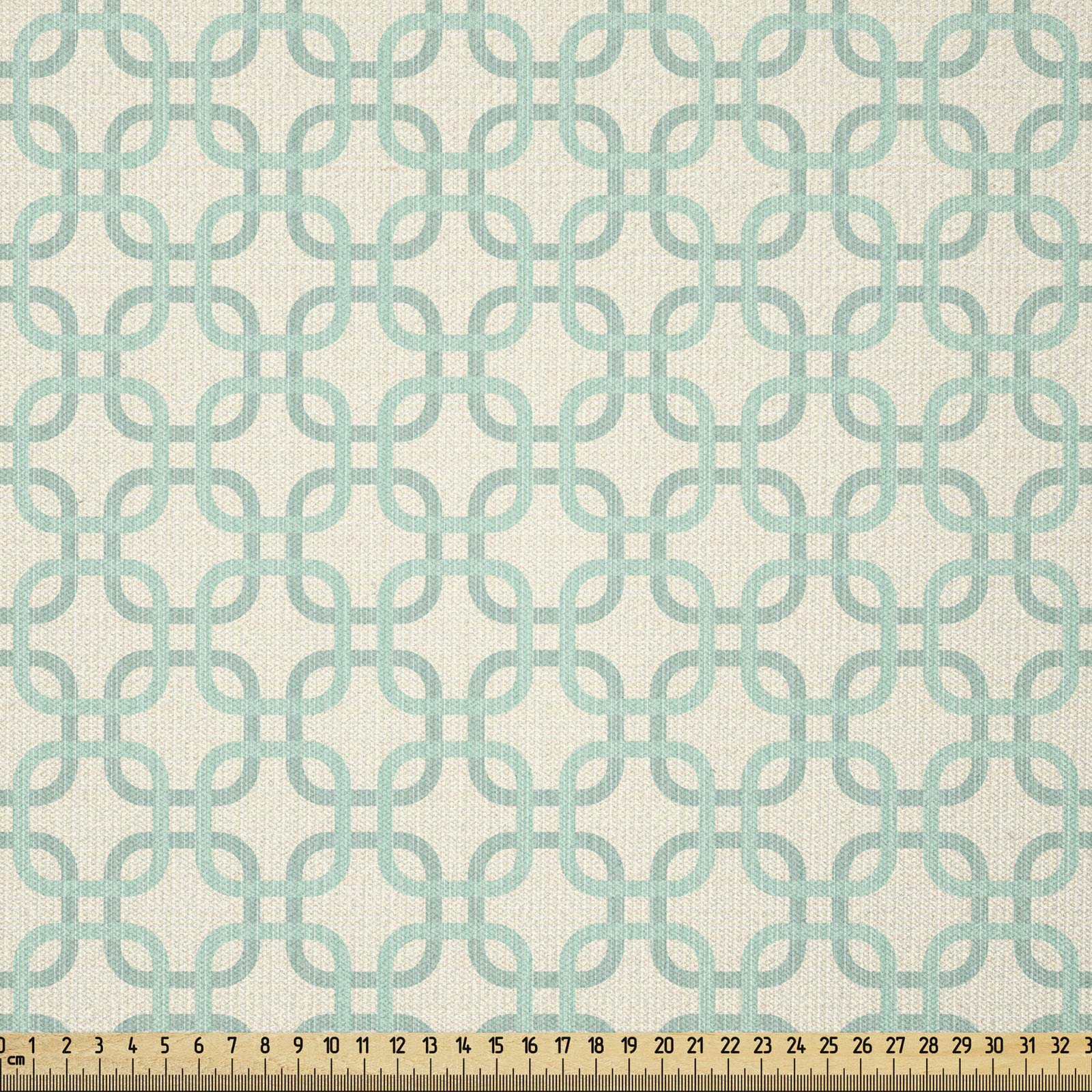 ABAKUHAUS Turquoise Tissu Au Mètre, Les Lignes Courbes De