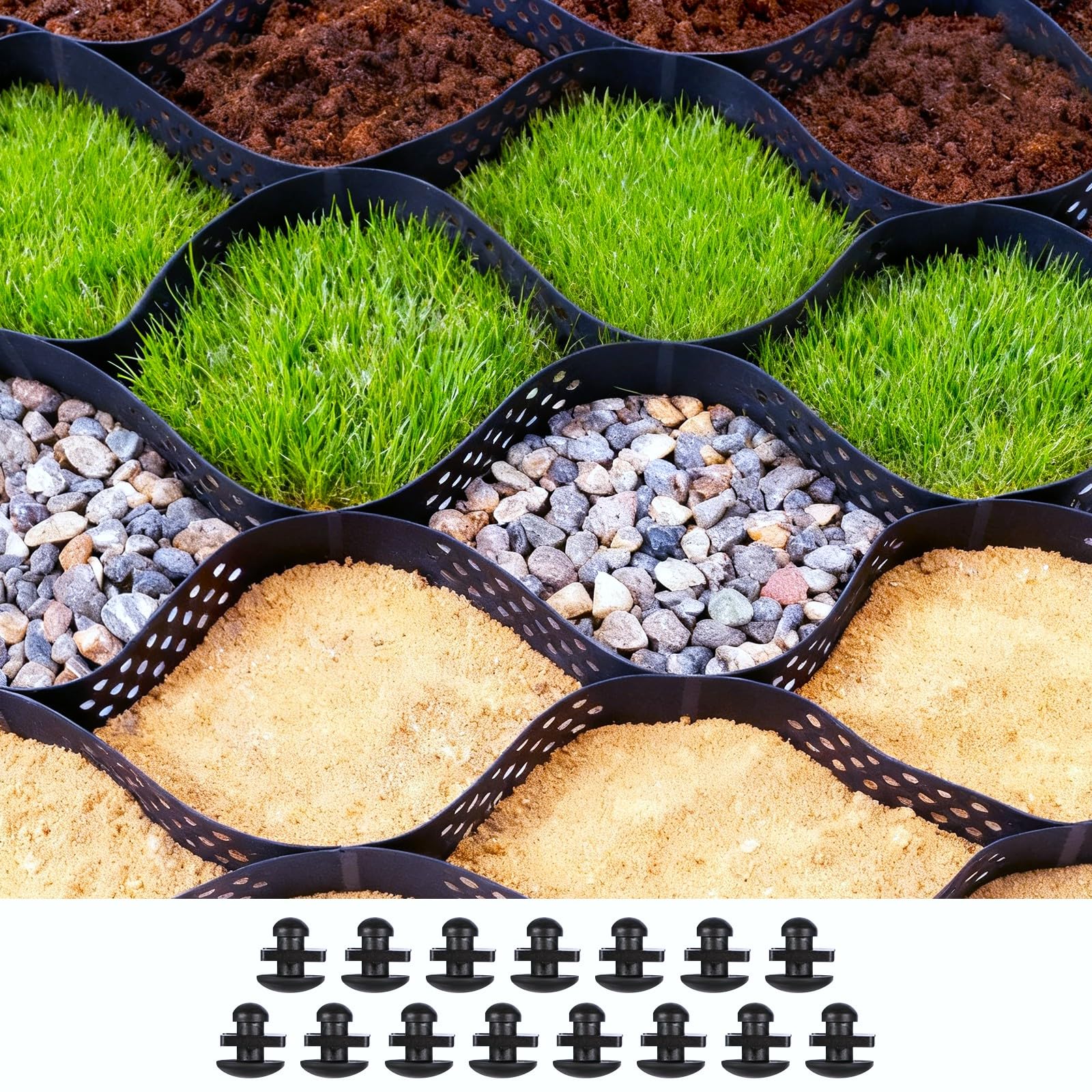 2" ground gravel grid geogrid 20x5 ft geocell geo grid for driveway walkway landscaping erosion control